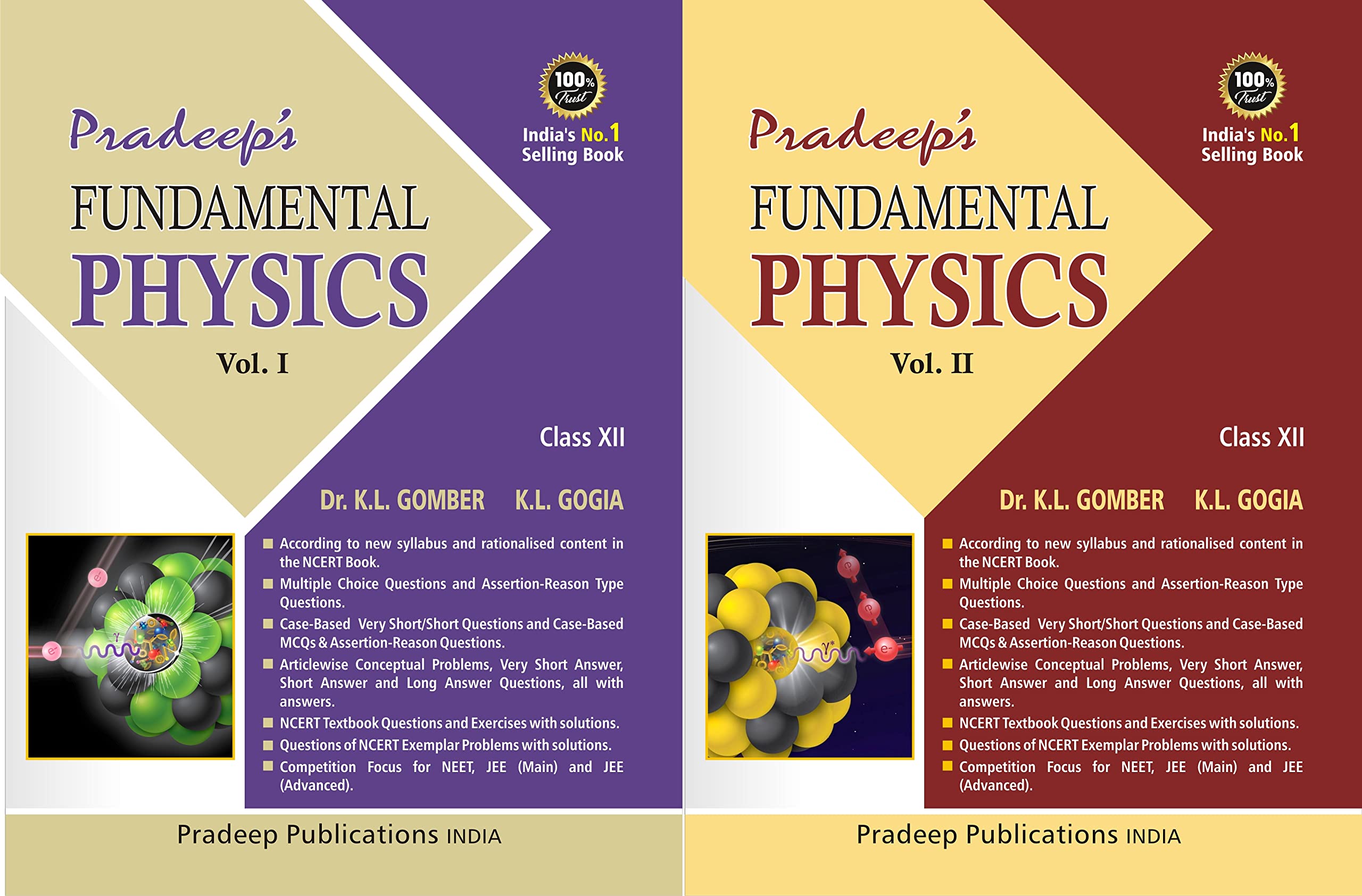 Pradeeps Fundamental Physics (Vol. 1 & 2) for CBSE Class 12  Examination 20232024