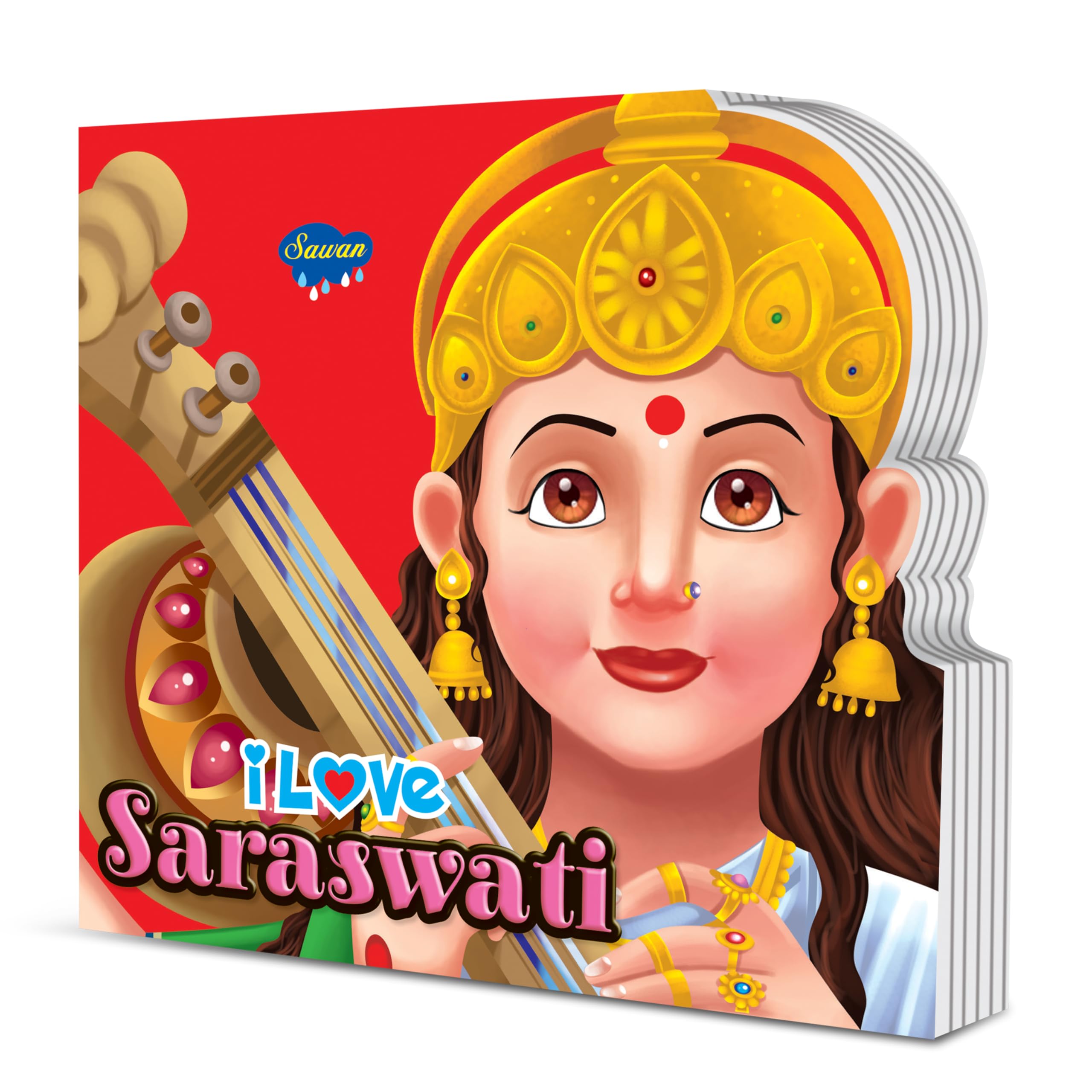 I Love Saraswati Die cut board book for kids : Kids early learning books, books for toddlers with stories, Childrens Educatinal 