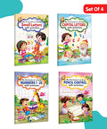 Kids Writing Skills Activity Book : Preschool activity books, Letter and number activities, Kids learning books | Combo of 4 b