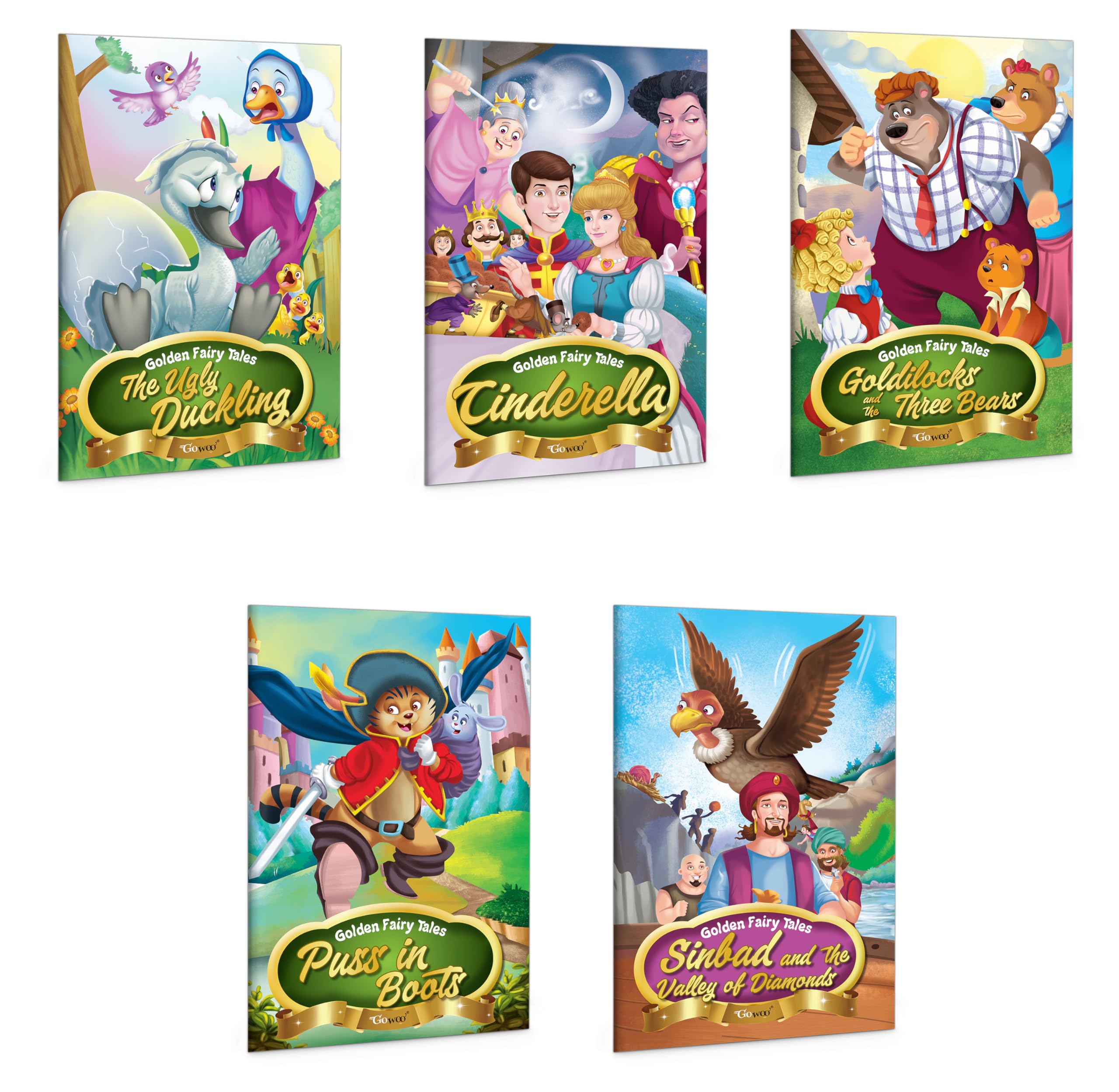 Sindbad and the Valley of Diamonds, Cindrella, Goldilocks and the Three Bears, Puss in Boots and The Ugly Duckling  Golden Fair