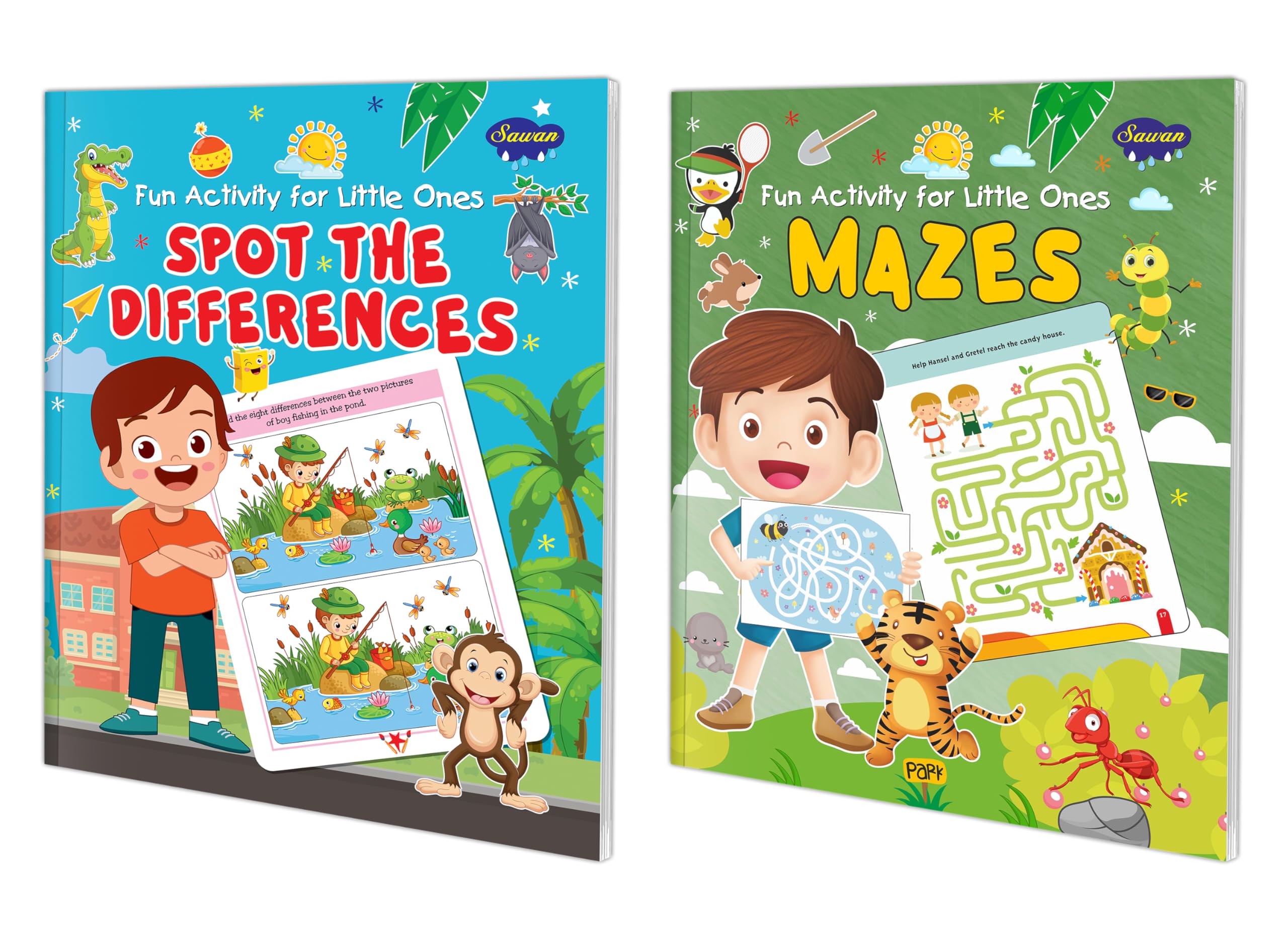 Spot the Differences and Mazes fun learning book for little one : Mazes learning book, Kids activity book, Children fun activity
