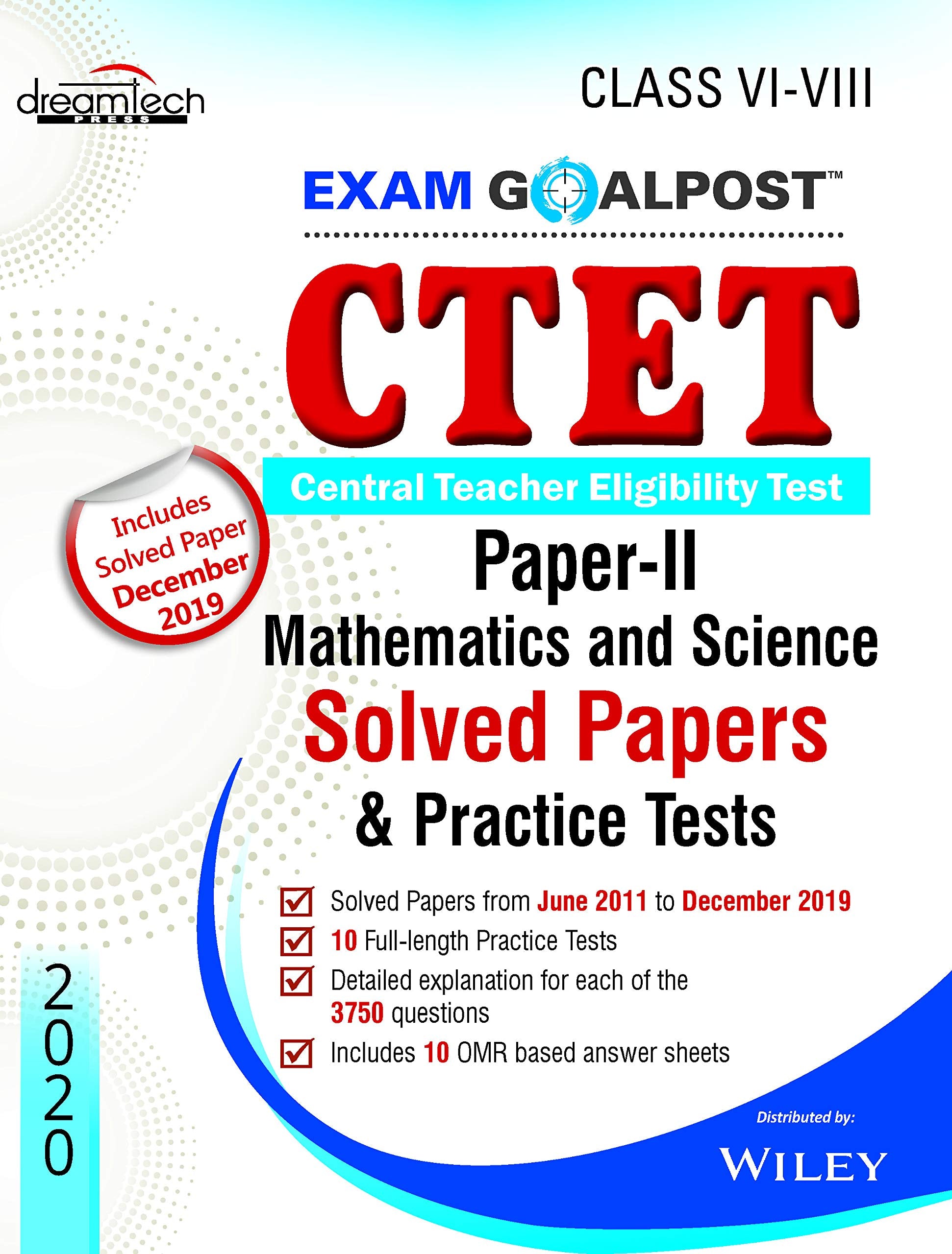 Ctet Exam Goalpost, PaperIi, Mathematics And Science, Solved Papers & Practice Tests, Class ViViii, 2020