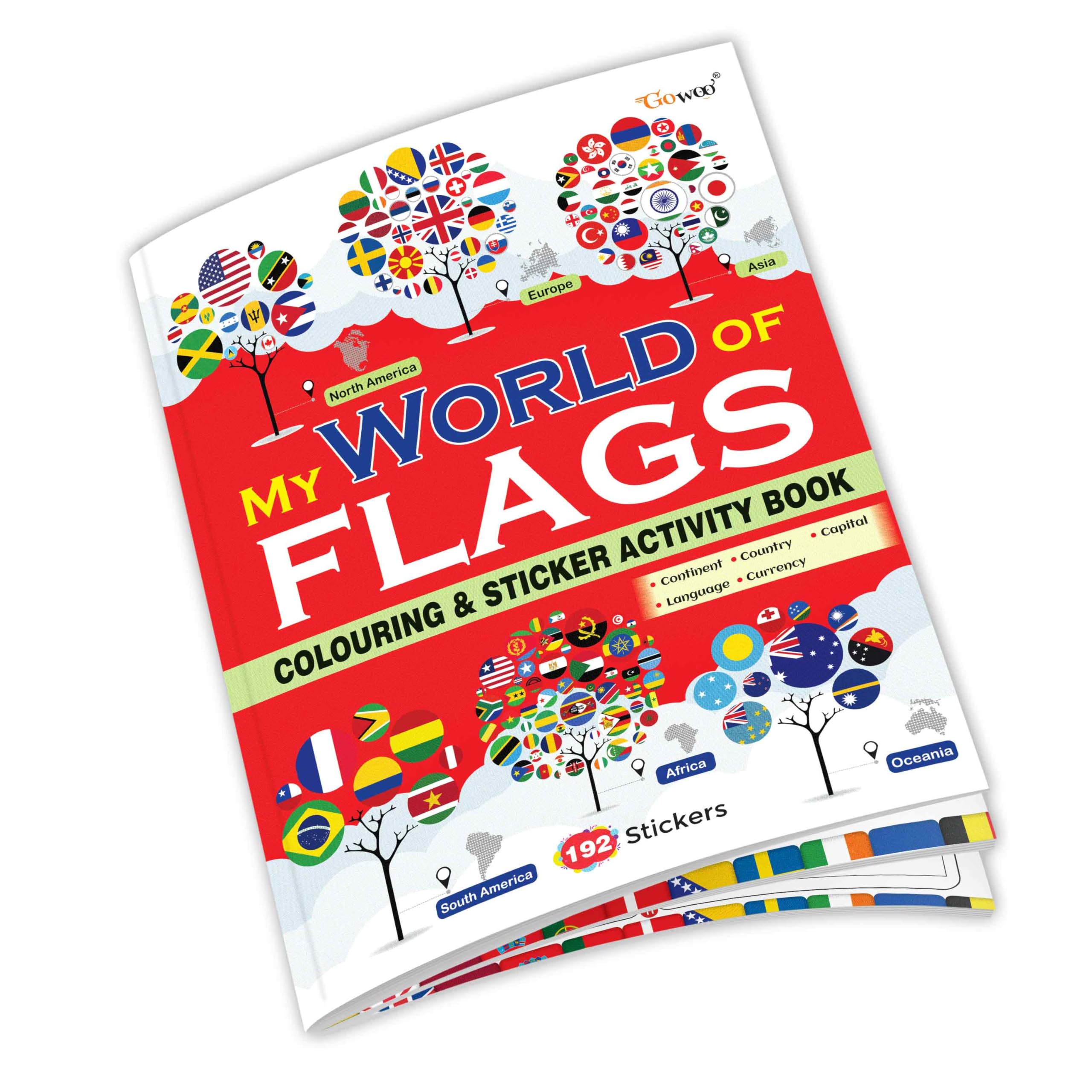 My World of Flags (Sticker Colouring Activity Book) : Creative Flag Colouring Book for Children, Fun Sticker and Colouring Acti