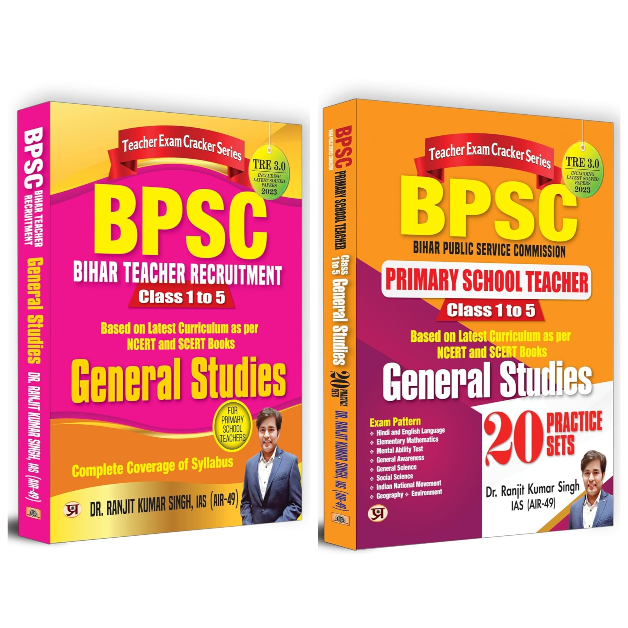 BPSC TRE 3.0 Teacher Recruitment Exam (Class 15 General Studies 20 Practice Sets + Class 15 General Studies Guide) Set of Book