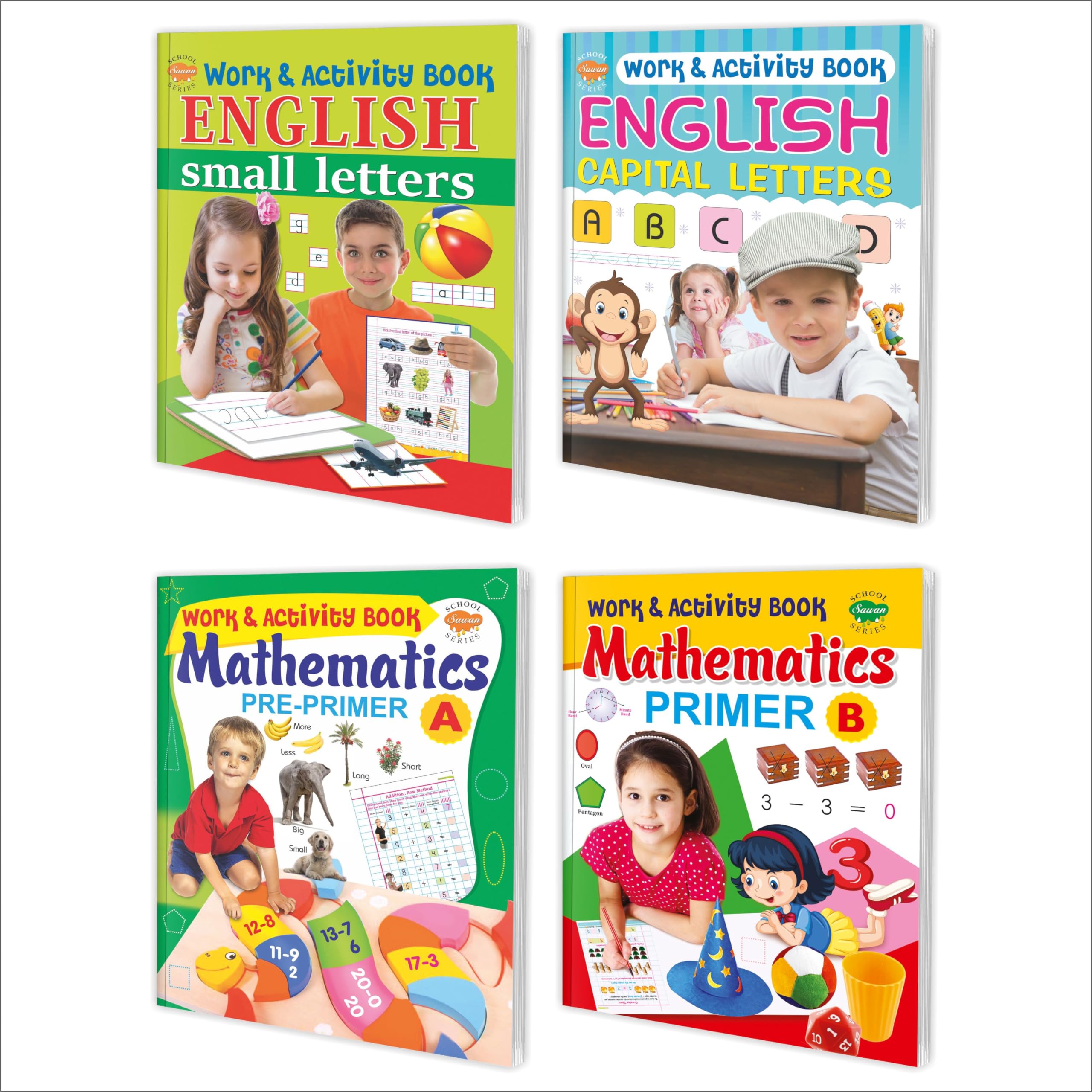 My Primary English Workbook Pack Of 4 Book| My First Workbooks Paperback | Super Jumbo Combo For Collecters And Library School A