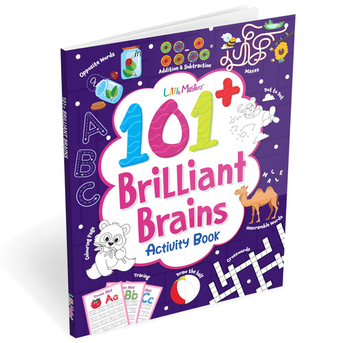 101+ Brilliant Brains Activity Book for Kids | Fun Learning Puzzles, Mazes, Math, DottoDot, Coloring & Brain Games for Ages 3