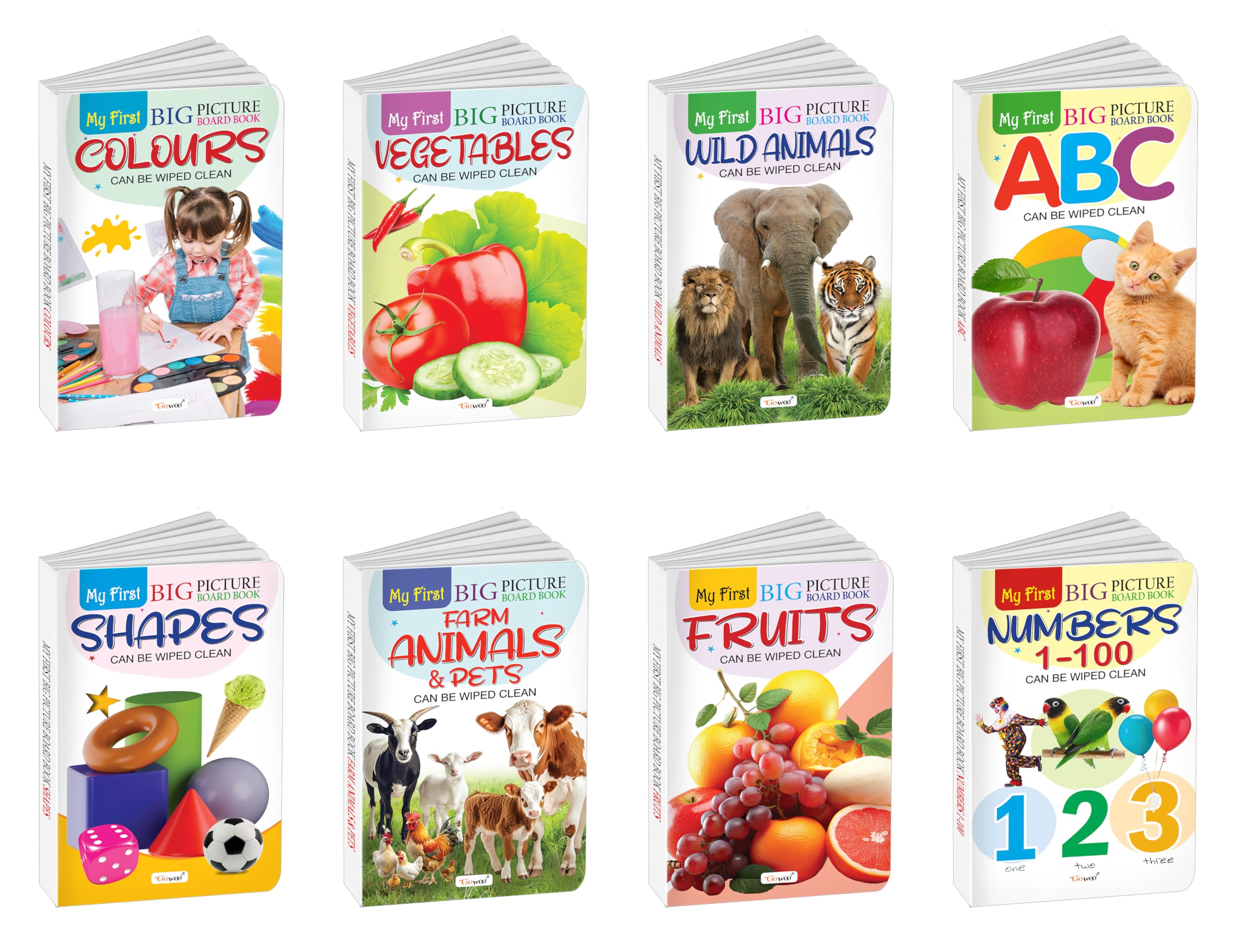 My First Big Picture Board Book ABC, Numbers 1100, Fruits, Vegetables and more : Knowledgeable books for children, Interactive 