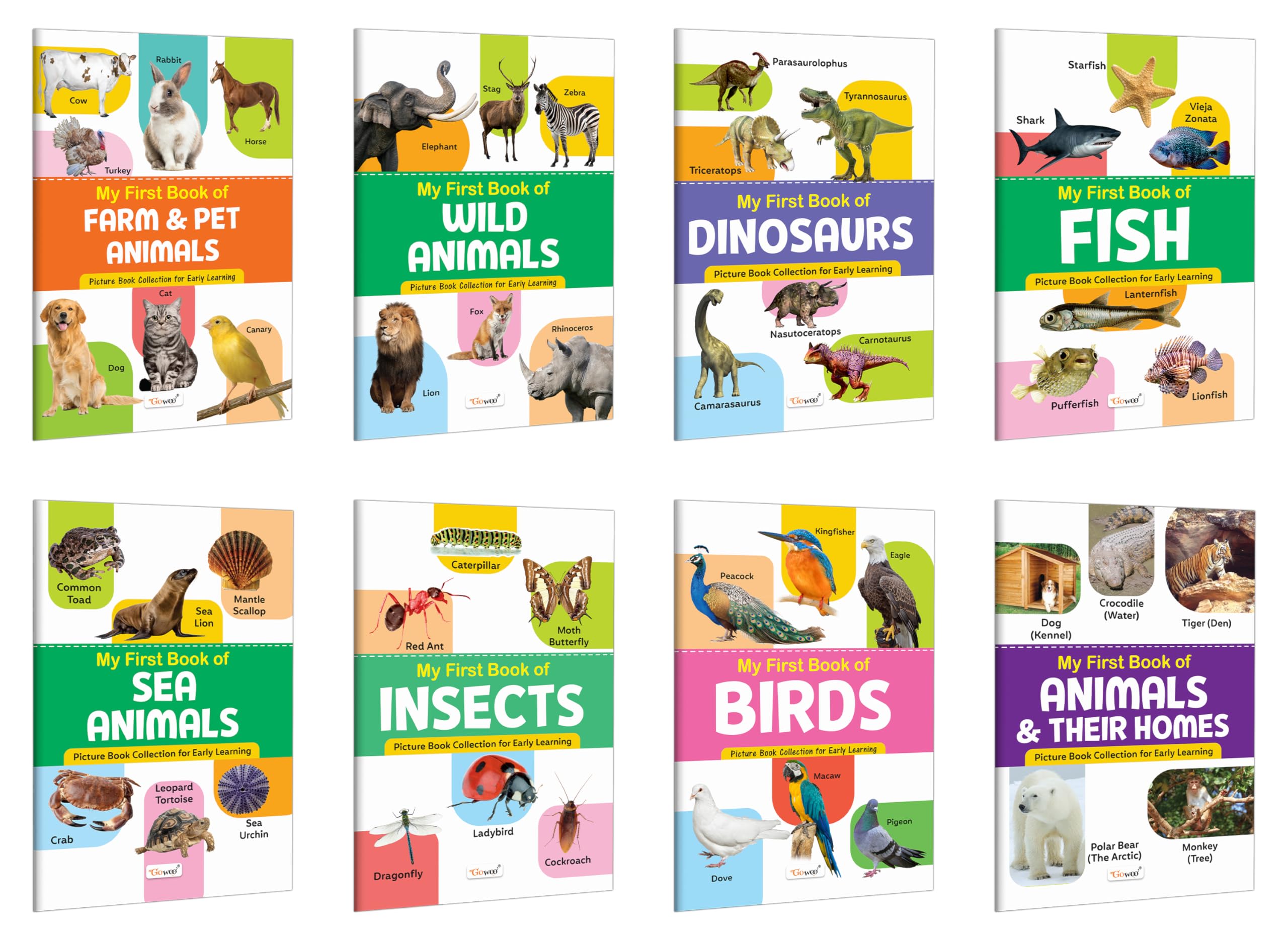 My First Book of Birds, Farm & Pet Animals, Wild Animals and more : Colorful book for kids, Educational book for toddlers, Inte