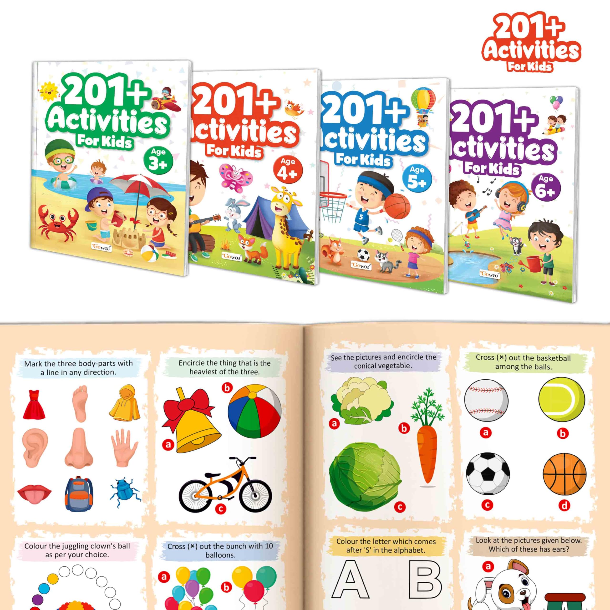 Early Learning Fun : Activities and Exercises for Kids : 201+ Activities for Kids for Age 3, 4, 5 and 6 + : Educational workboo