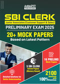 20+ Sbi Clerk Prelims 2023 Mock Test Papers Book (English Printed Edition) Adda247 Publications