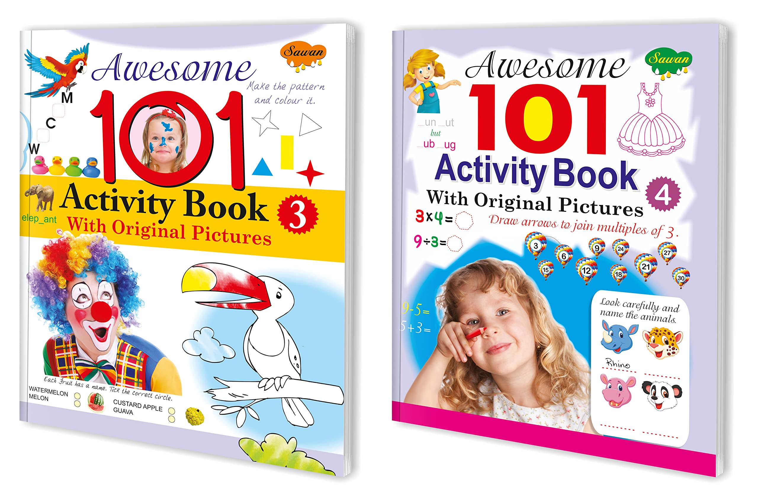 Awesome 101 Activity Book With Original Picture Part3 & 4 | Pack Of 2 Books