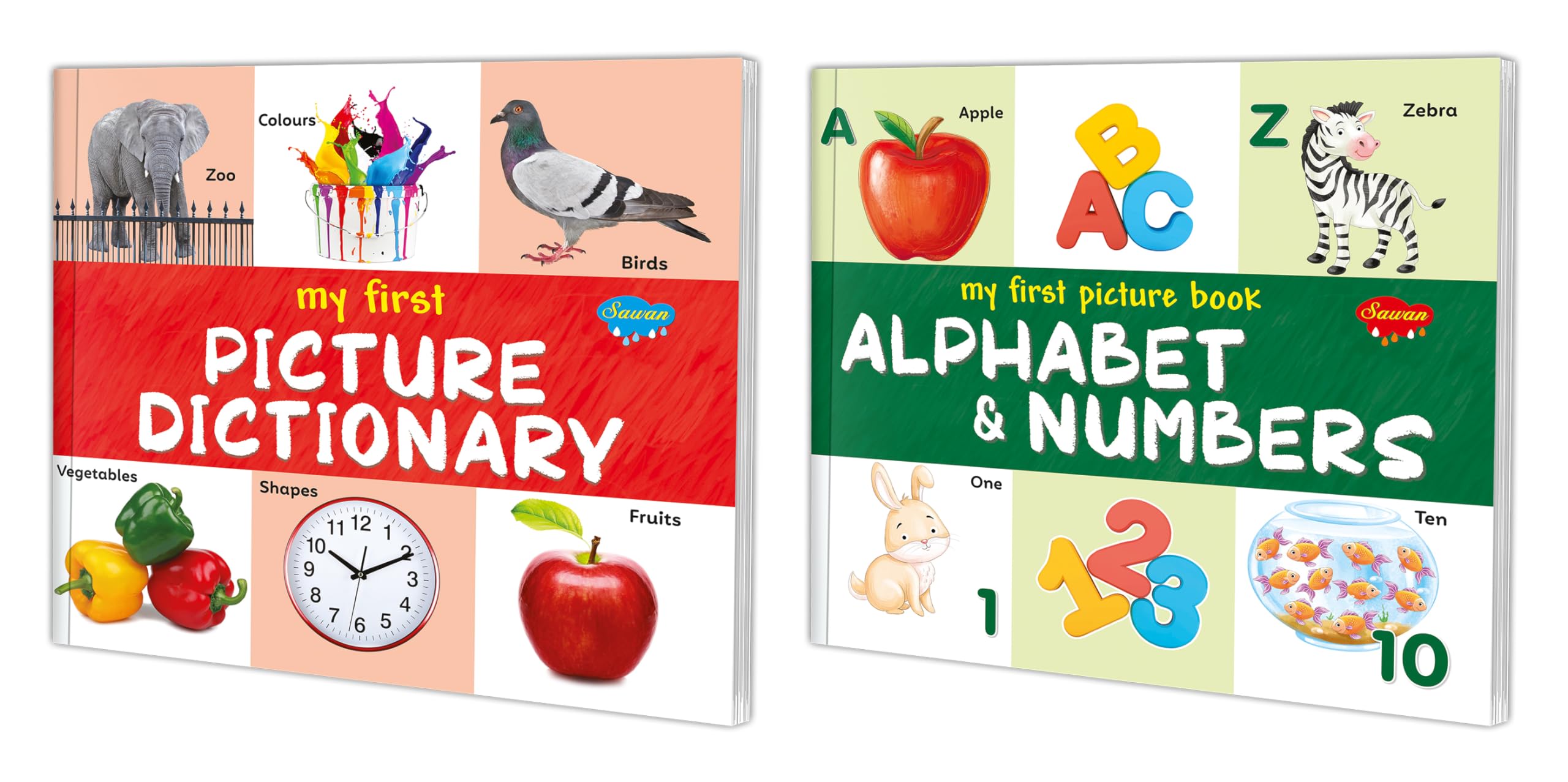 My First Picture Dictionary and Alphabet & Numbers book : Kids learning book, First learning book of toddlers, Picture book for 