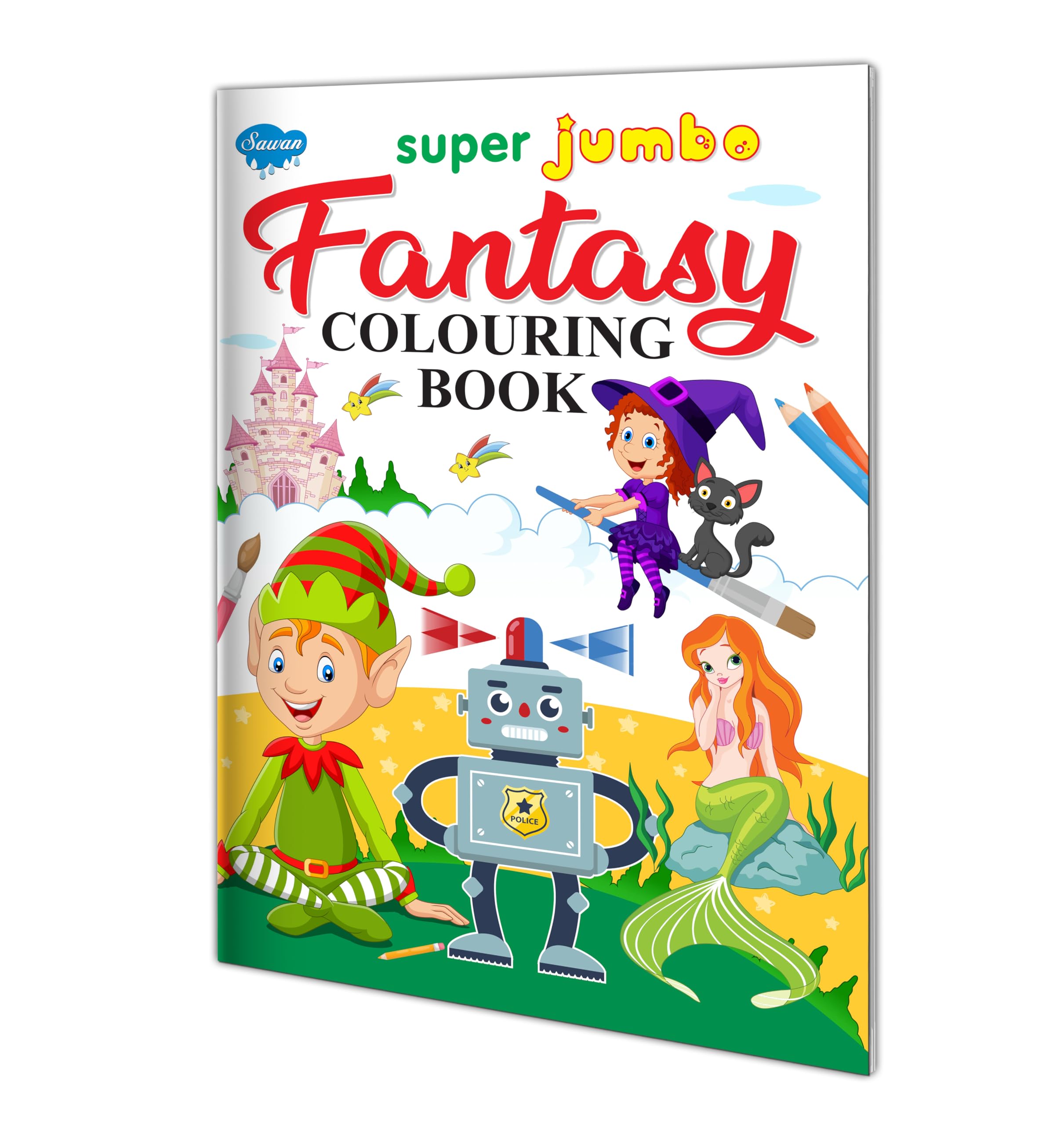Super Jumbo Fantasy Colouring Book By Sawan