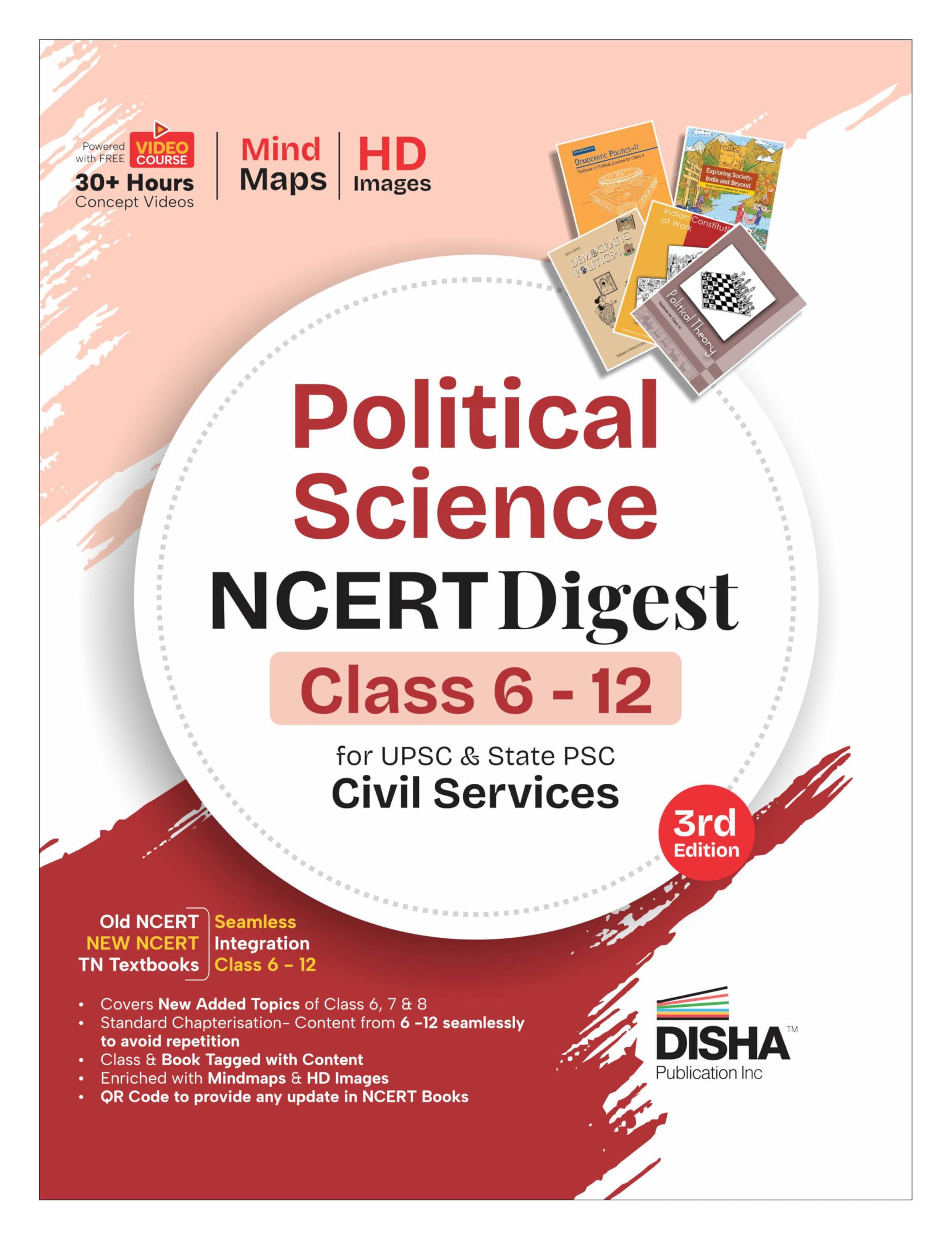 Disha Political Science NCERT Digest (Class 6  12) for UPSC & State PSC Civil Services 3rd Edn | New Syllabus for Class 6  8 |