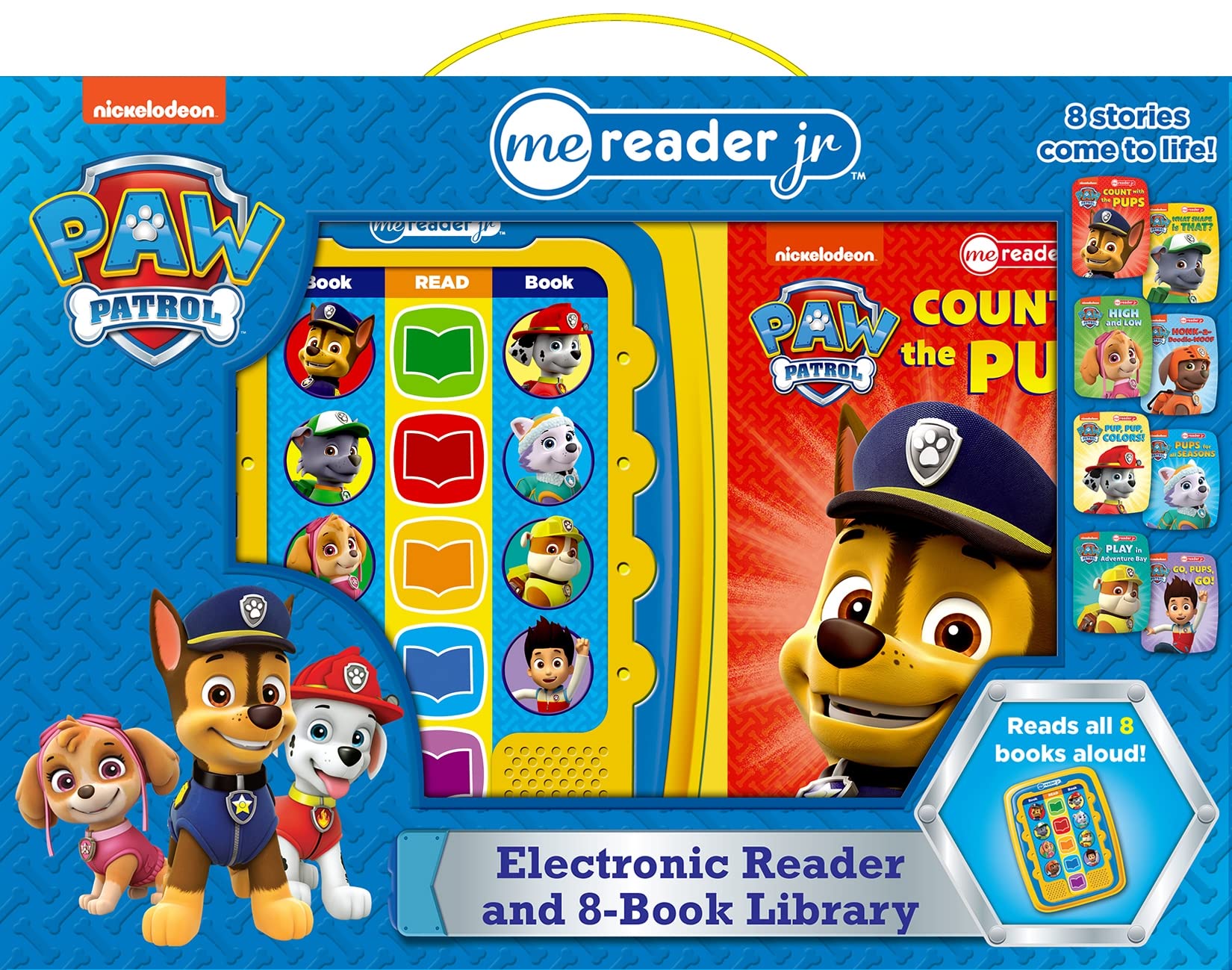 Nickelodeon PAW Patrol Chase, Skye, Marshall, and More!  Electronic Me Reader Jr. 8 Sound Book Library  PI Kids