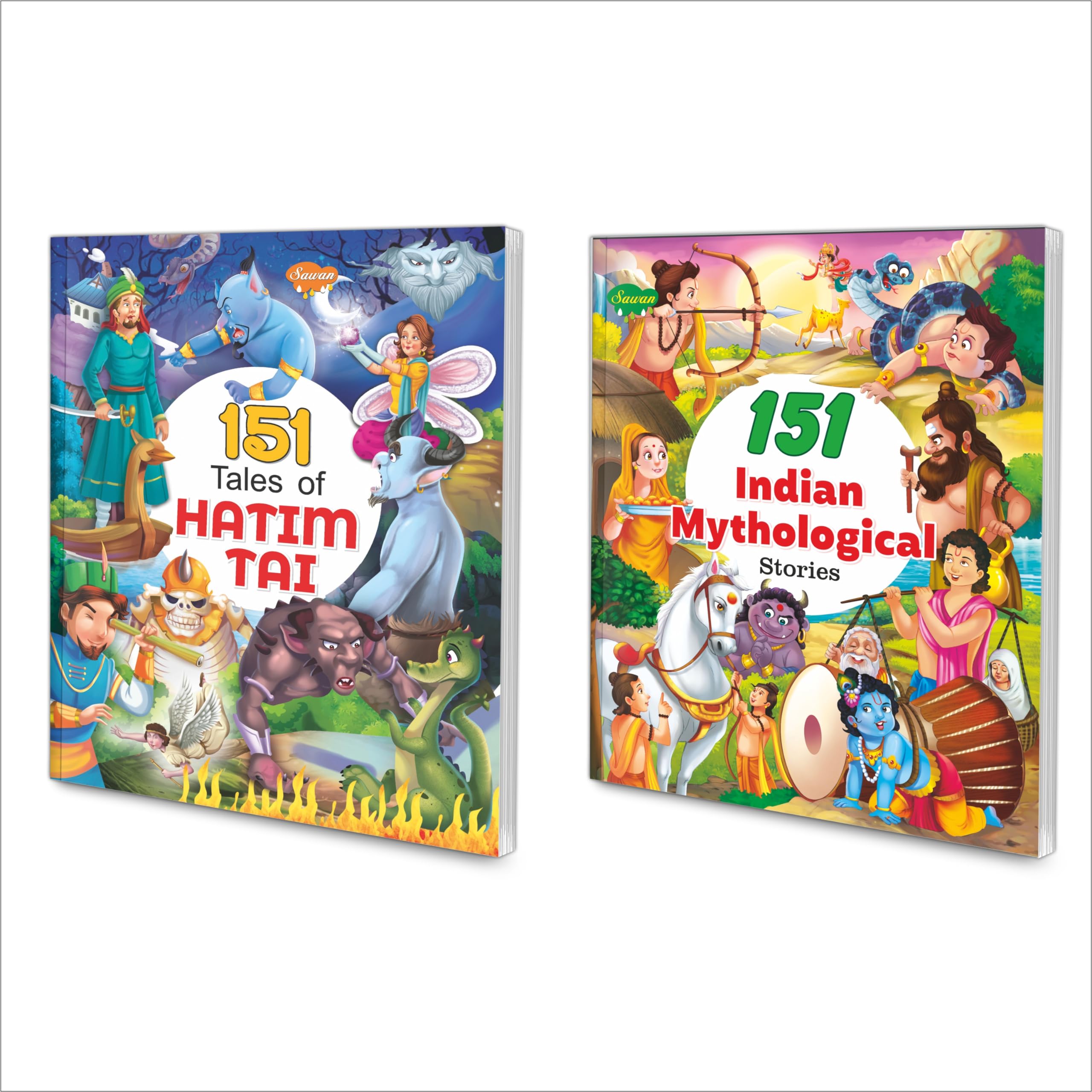 Set Of 2 Story Books (151 Tales Of Hatimtai, 151 Indian Mythological Stories)