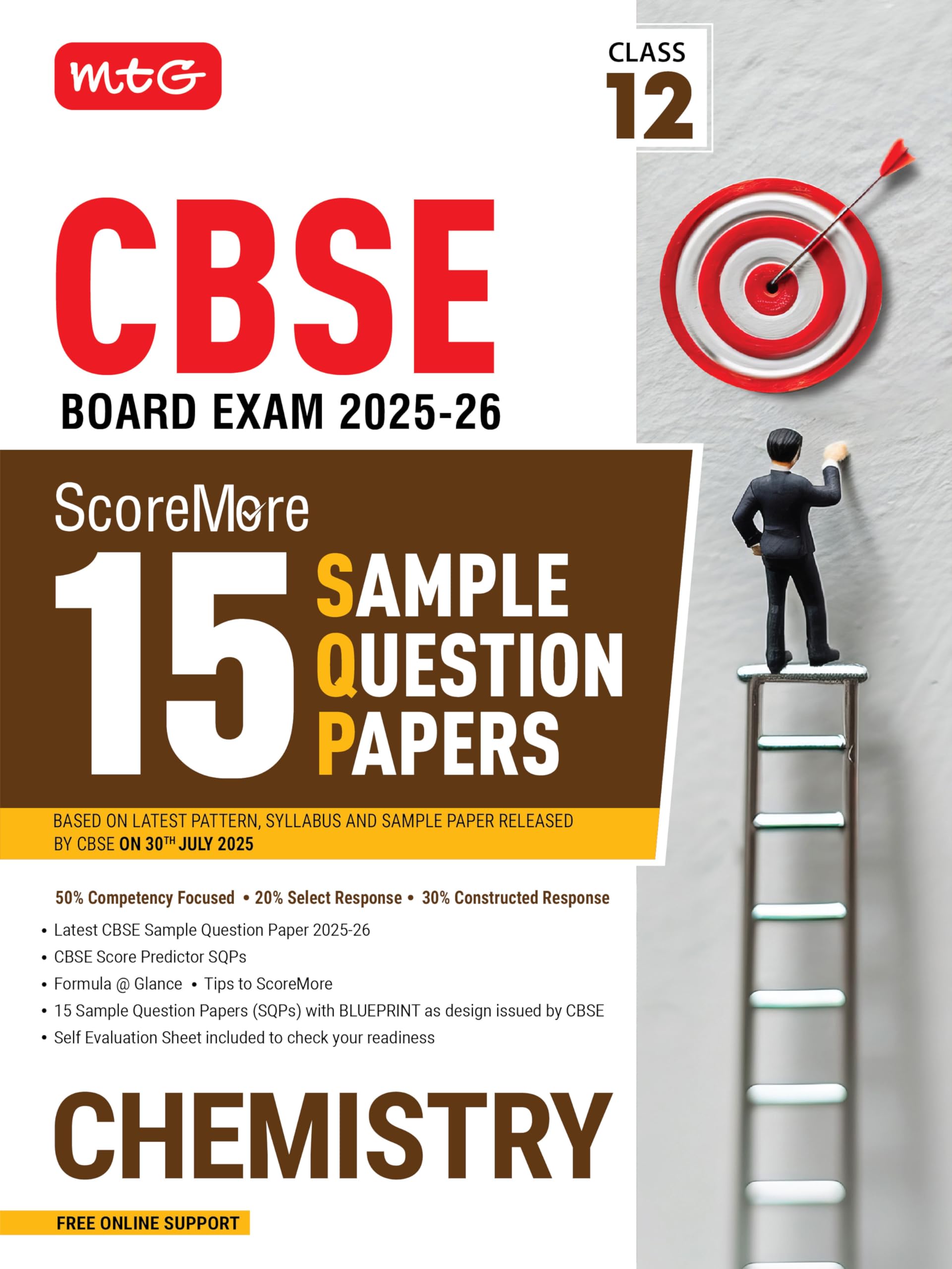 Mtg Cbse Class 12 Scoremore 15 Sample Papers Chemistry Book For 20252026 Board Exam | ChapterWise CompetencyBased Questions (
