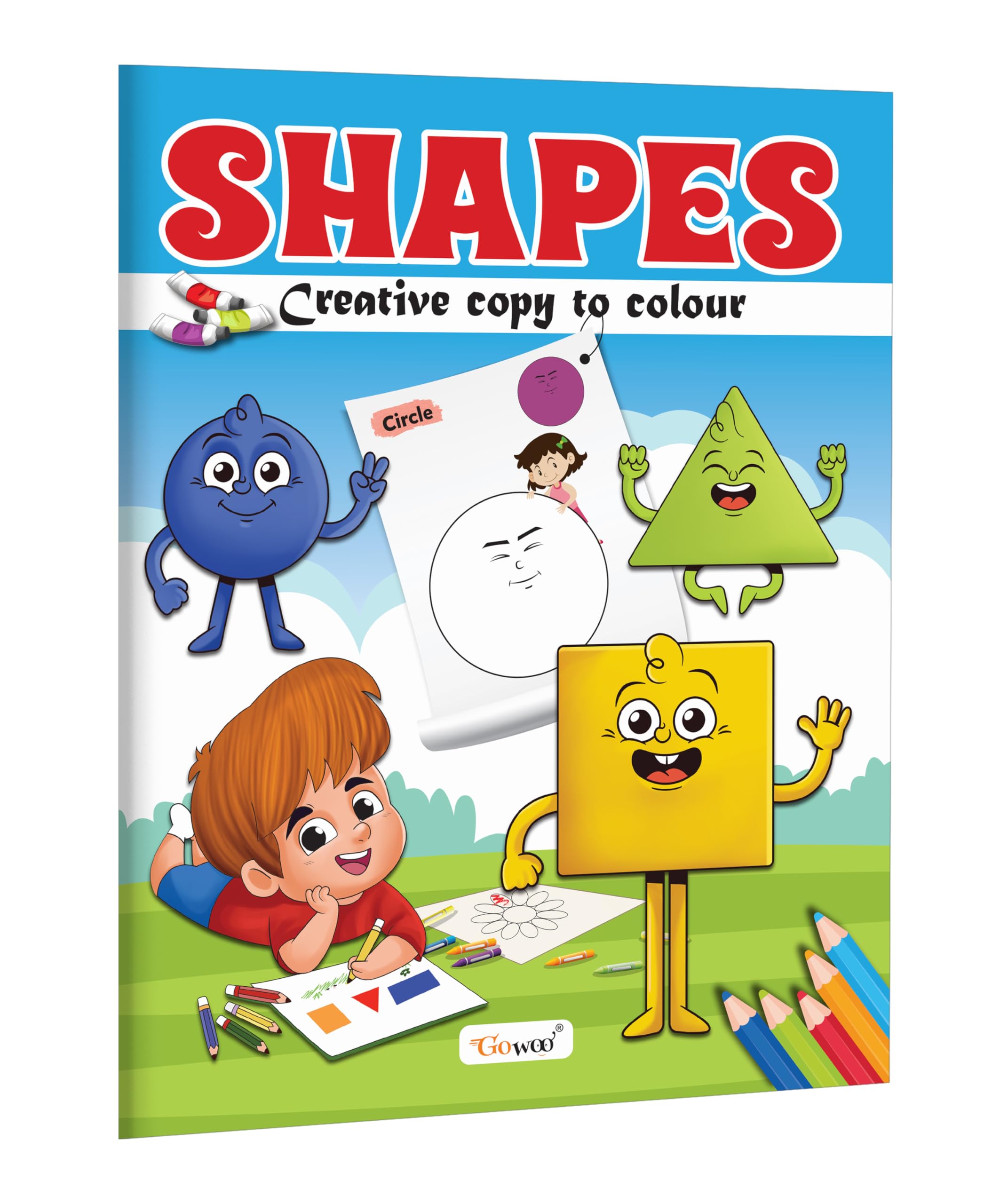 ShapesCreative Copy to Colour : Fun Learning and Activity Book for Children, Kids First Learning Activities, Early Learning Col