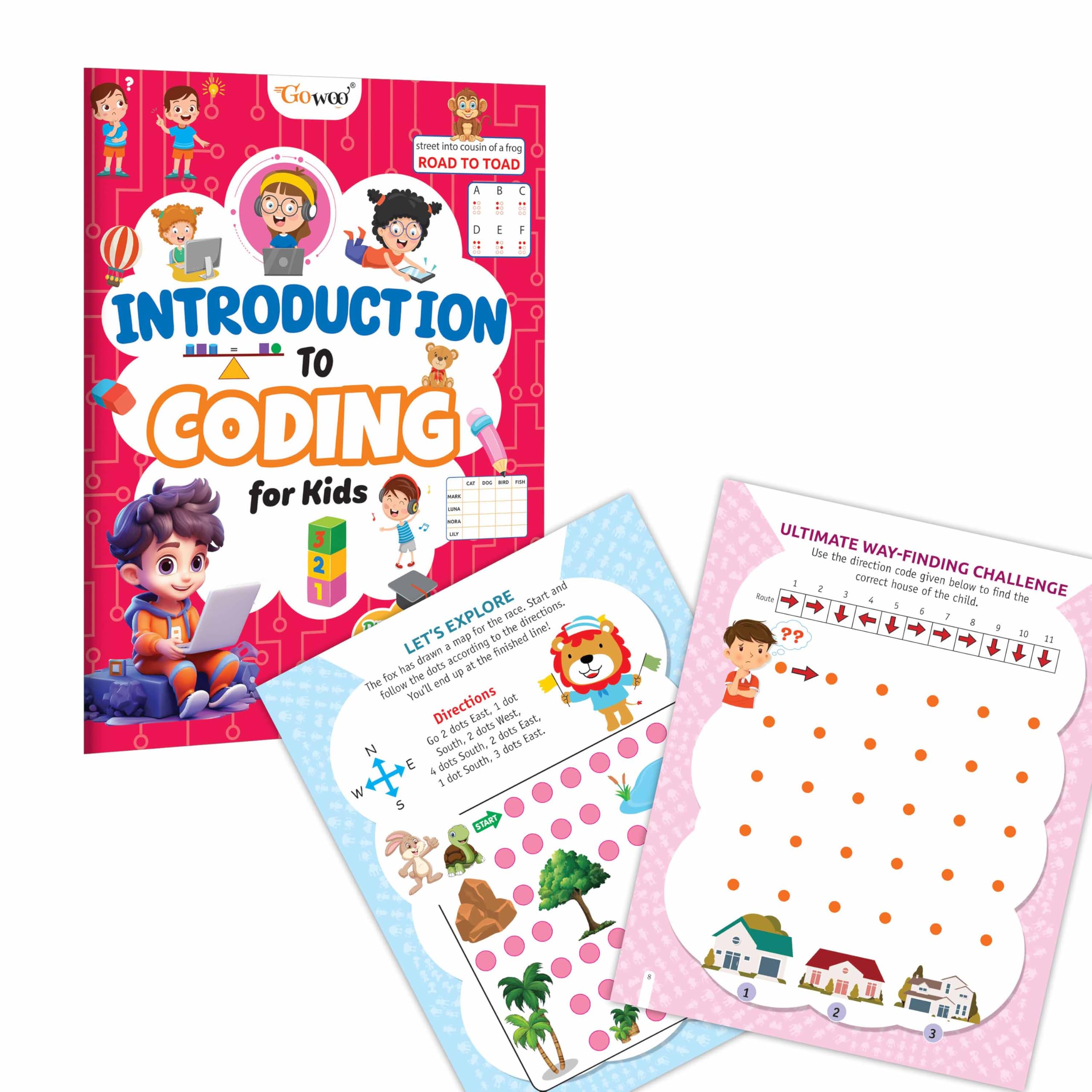 Introduction to Coding for Kids: Brain Activity Book : preschool coding activities for children, simple coding and puzzles acti