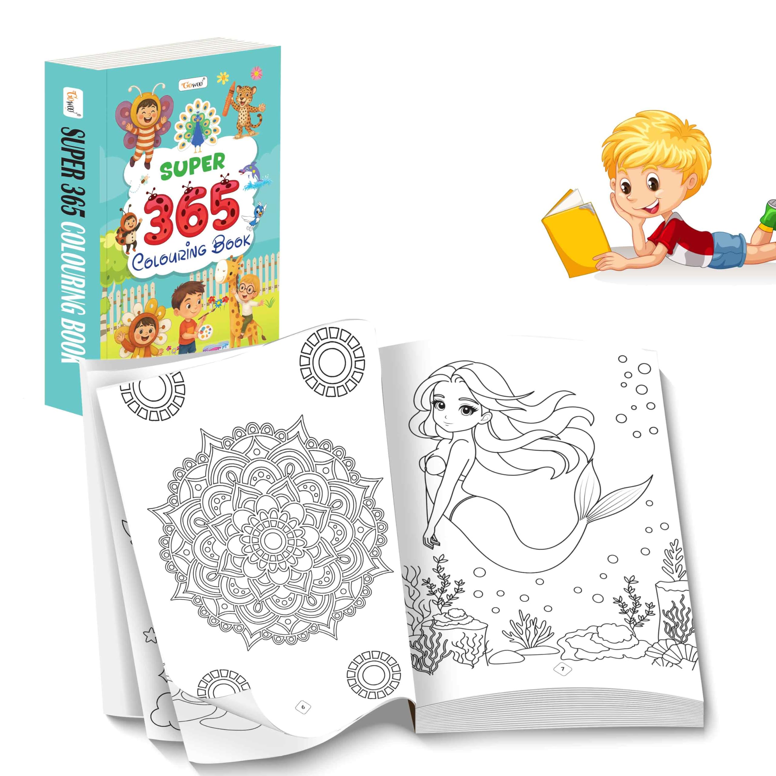 SUPER  365 Colouring Book : Fun colouring book for kids, Book for preschoolers, interactive book for early learners
