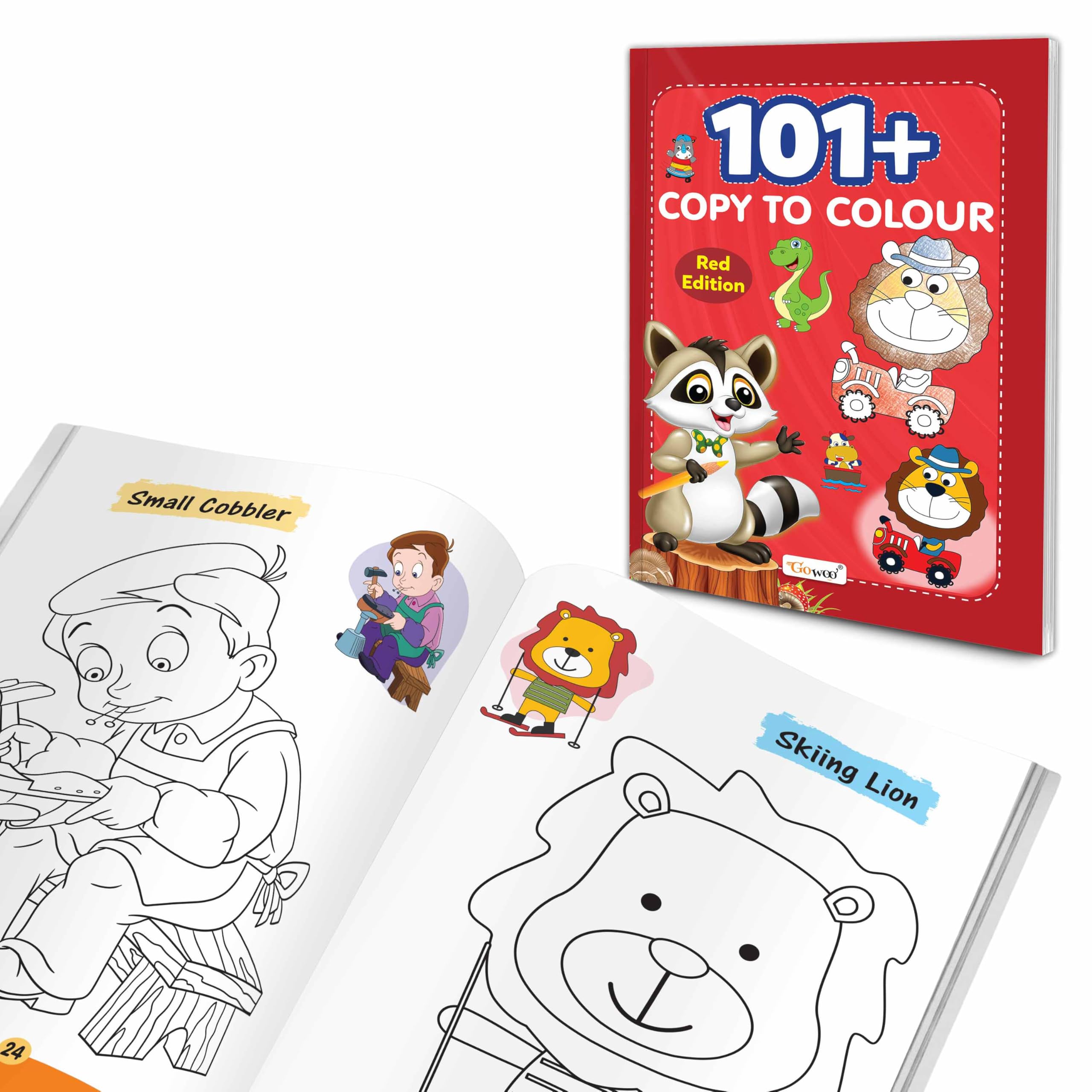 101+ Copy to Colour  Red Edition : Colouring and Activity Book for Preschool Kids, Early Fun Activities, Educational UKG Colou