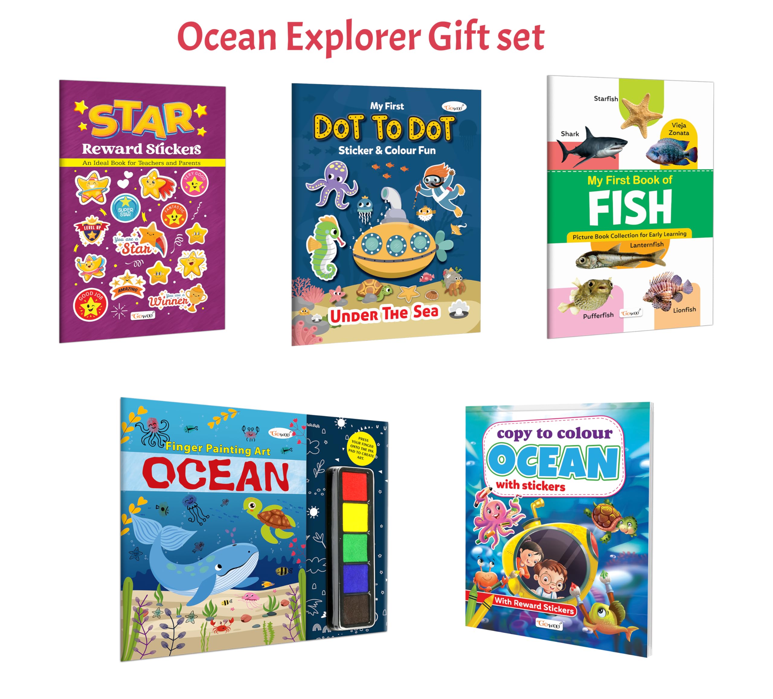 Copy to Colour Ocean with Stickers, My First Dot to Dot Sticker & Colour Fun  Under the Sea and more : Ocean theme colouring, 