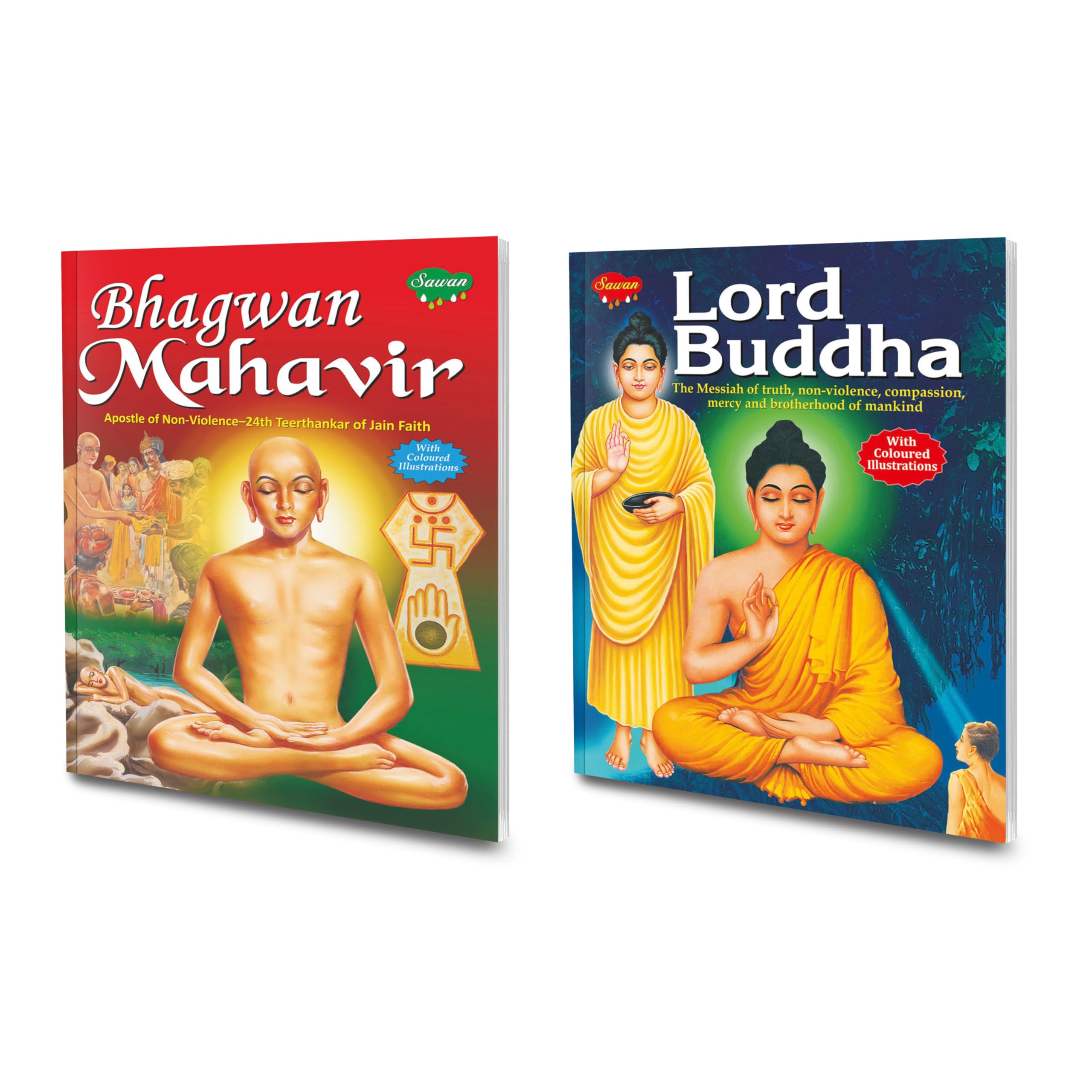 Set Of 2 Books | Children Story Books : Bhagwan Mahavir And Lord Buddha