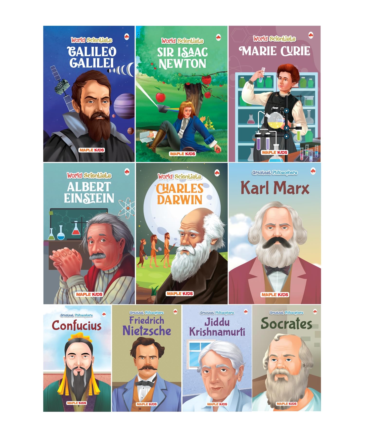 Story Books for Kids  Scientists and Philosophers (Set of 10 Books) (Illustrated)  Einstein, Darwin, Marie Curie, Newton, Gali