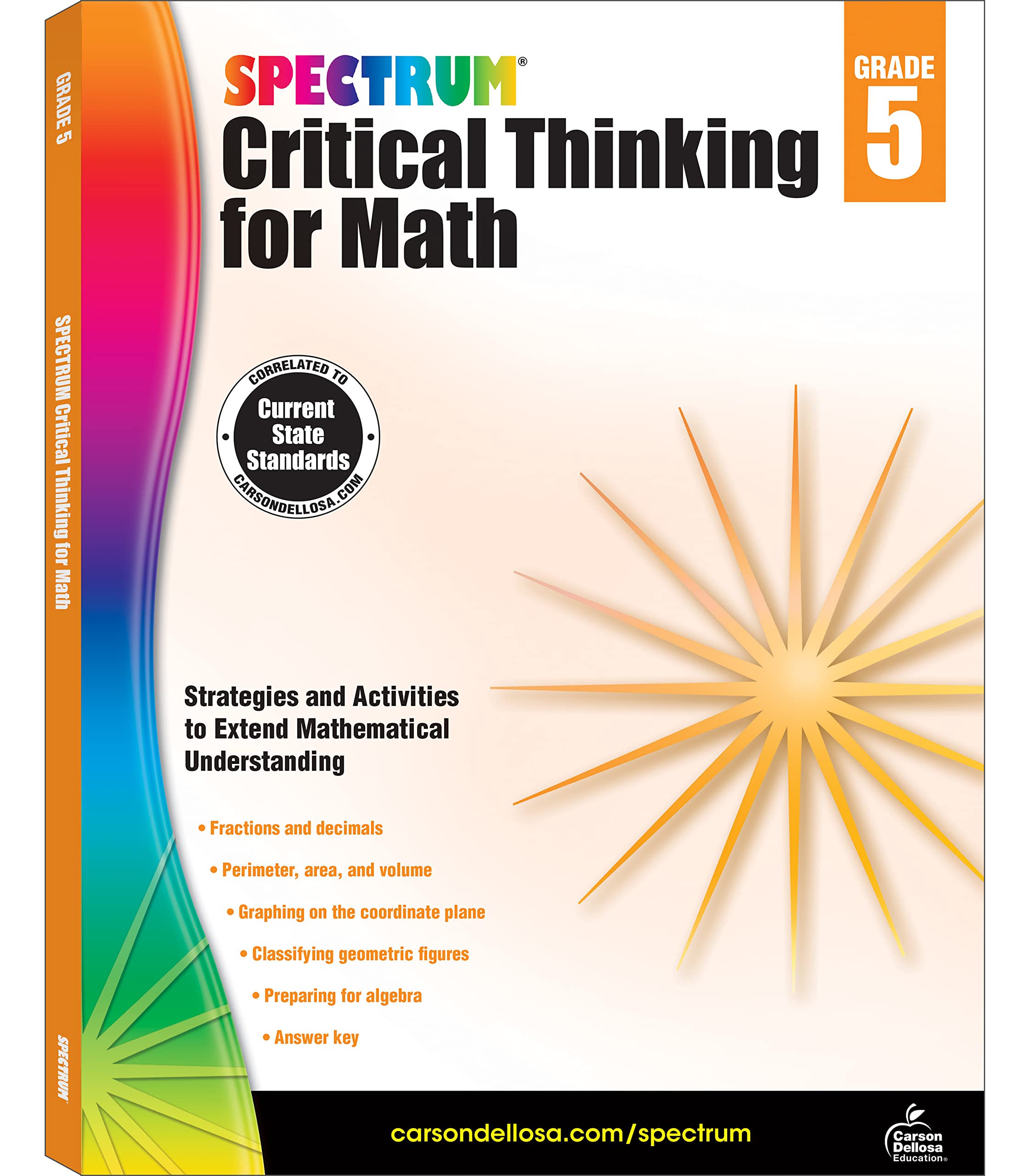 Spectrum 5th Grade Critical Thinking Math Workbooks, Ages 10 to 11, Grade 5 Critical Thinking Math, Critical Thinking, Fractions