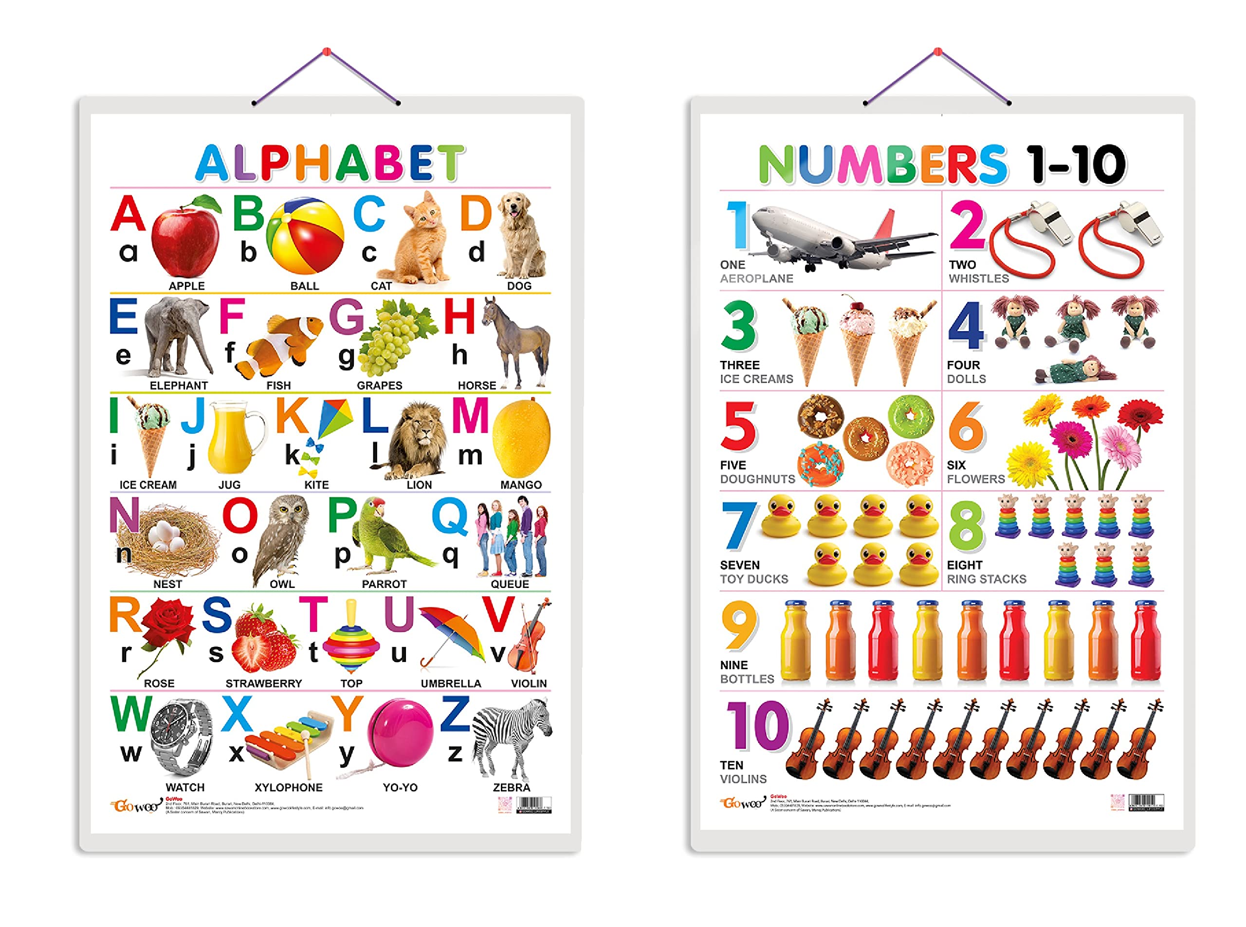 Early Learning Experience Through Charts | Educational Combo Of 2 Charts (V1) [Hardcover] Sawan