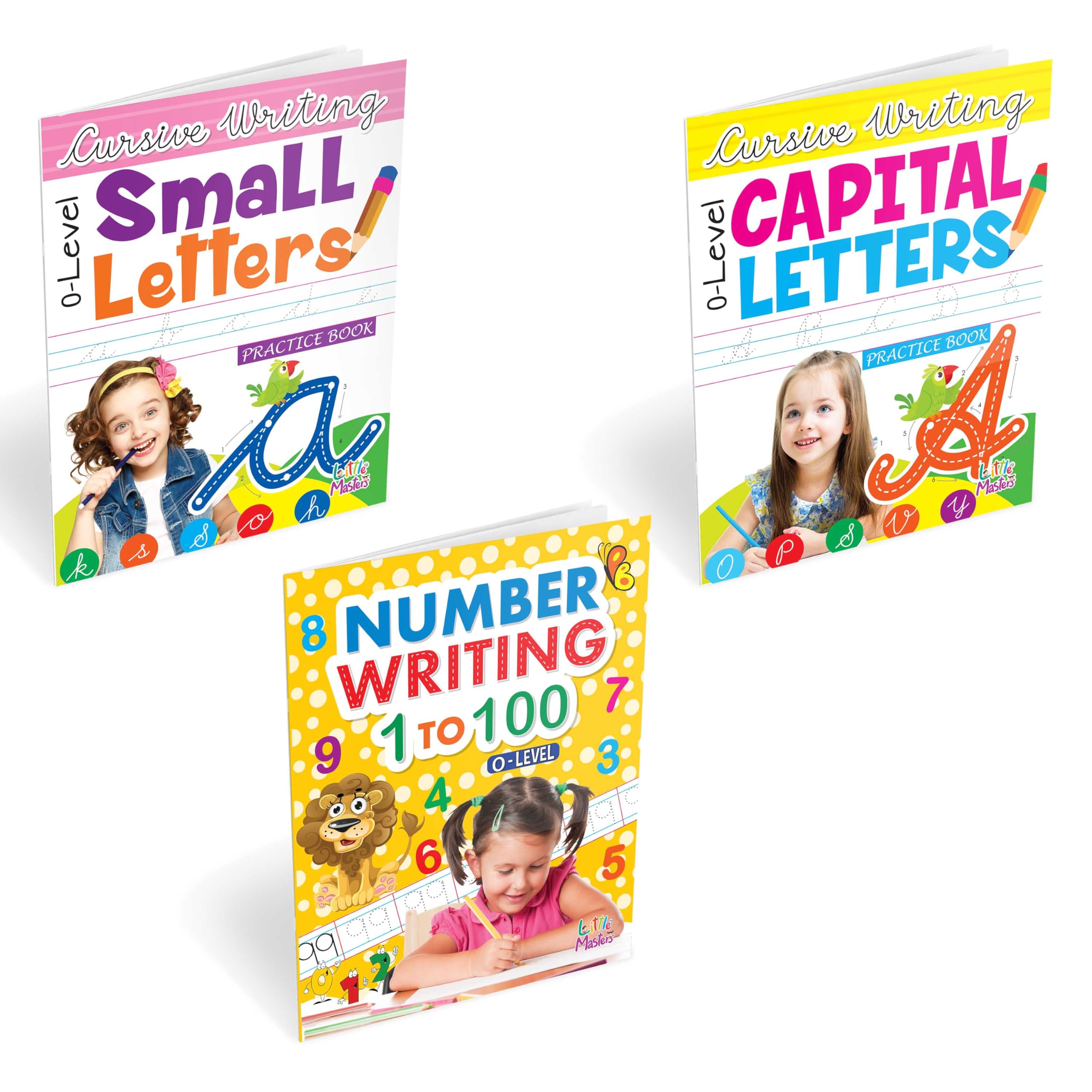 0Level Writing Books Combo  Capital & Small Letter Writing, Number Writing 1 To 100