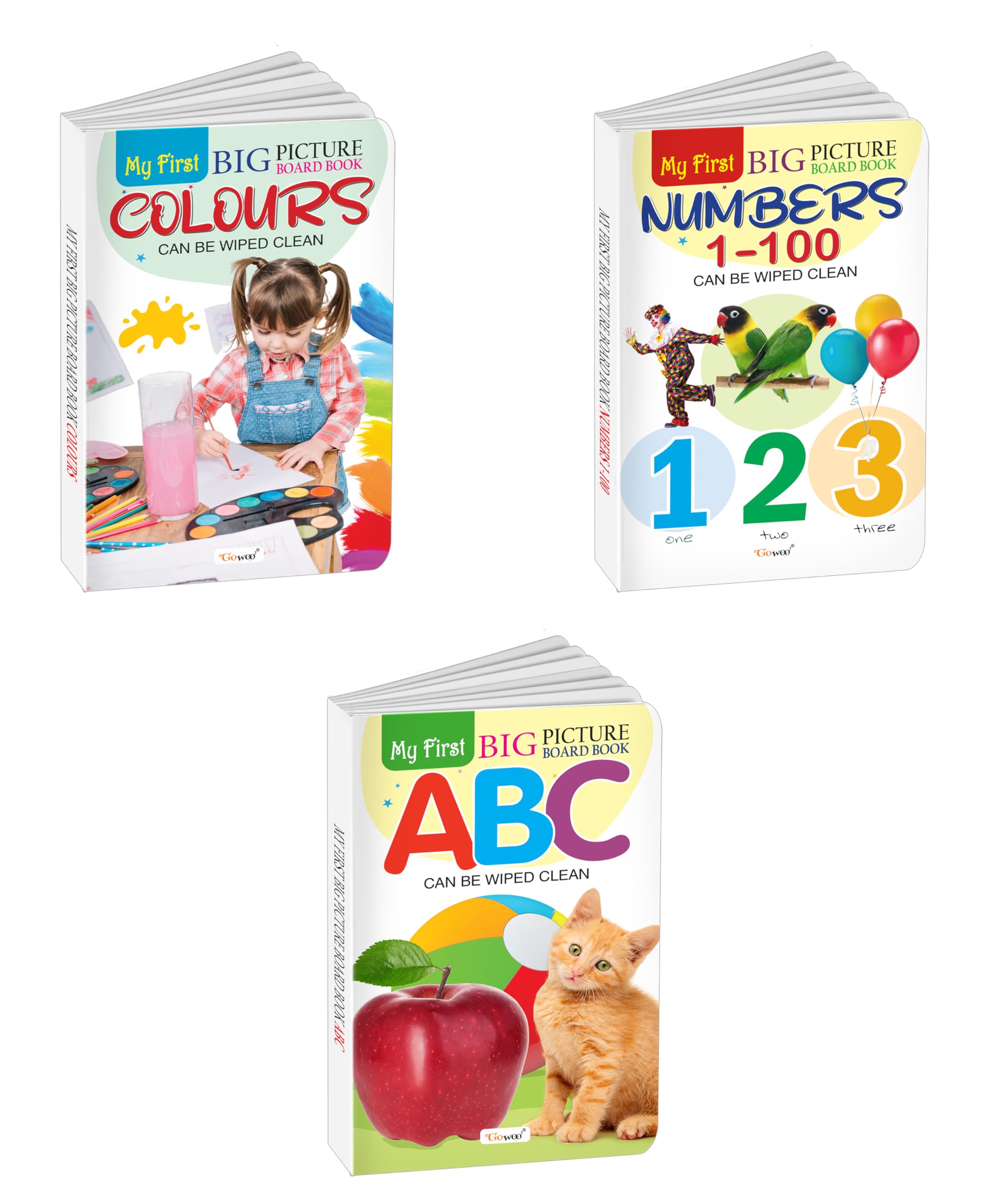 My First Big Picture Board Book ABC, Numbers 1100 and Colours : Interactive board books for toddlers, Board books for early lea
