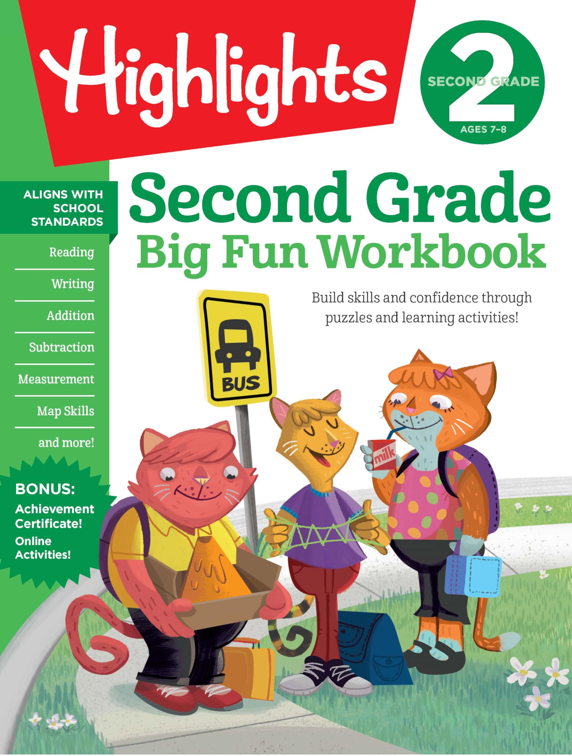 Second Grade Big Fun Workbook: Second Grade Curriculum Workbook for Kids, Practice Math, Reading, Writing, Spelling, Science and