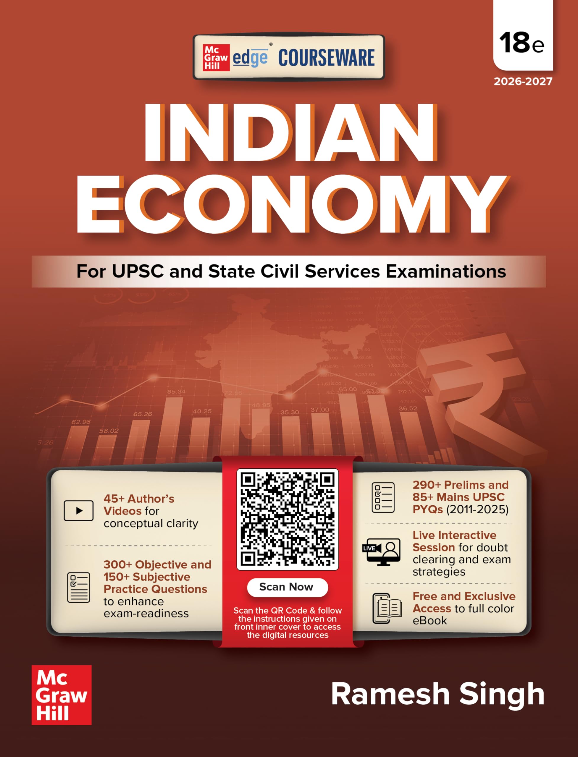 Indian Economy Courseware, 18e by Ramesh Singh for UPSC 2026 | 250+ Solved Online Prelims PYQs (20112025) | 80+ Online Mains PY