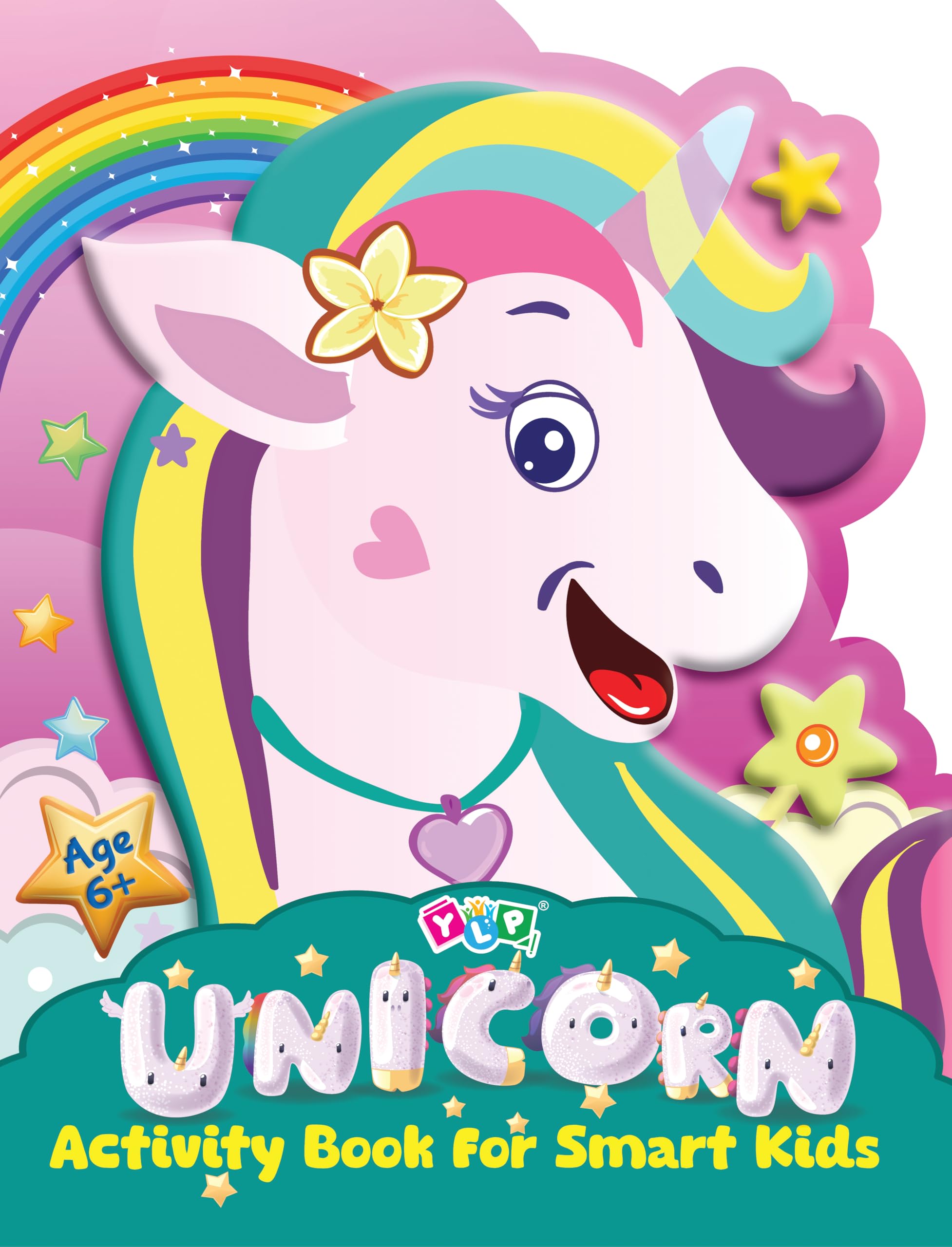 YLPYoung Learner Publications| Educational Unicorn Activity Book for Age 6+ | Cute Shape | 48 Pages | Puzzles, Colouring, Brain