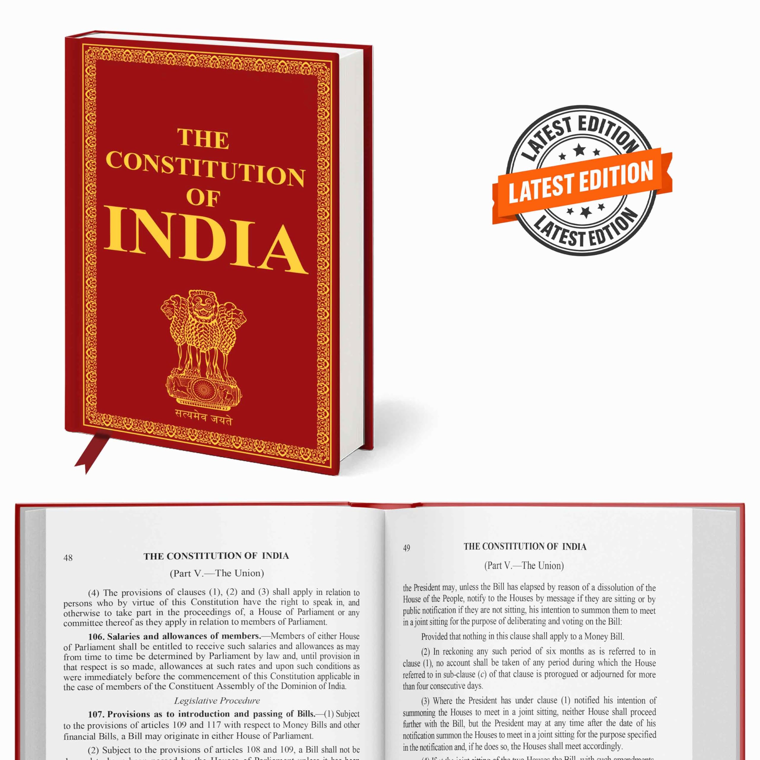 The Constitution of India (Deluxe Hardbound Edition)  Fundamental Rights Explained, Law & Order Study Guide, Authentic Indian G