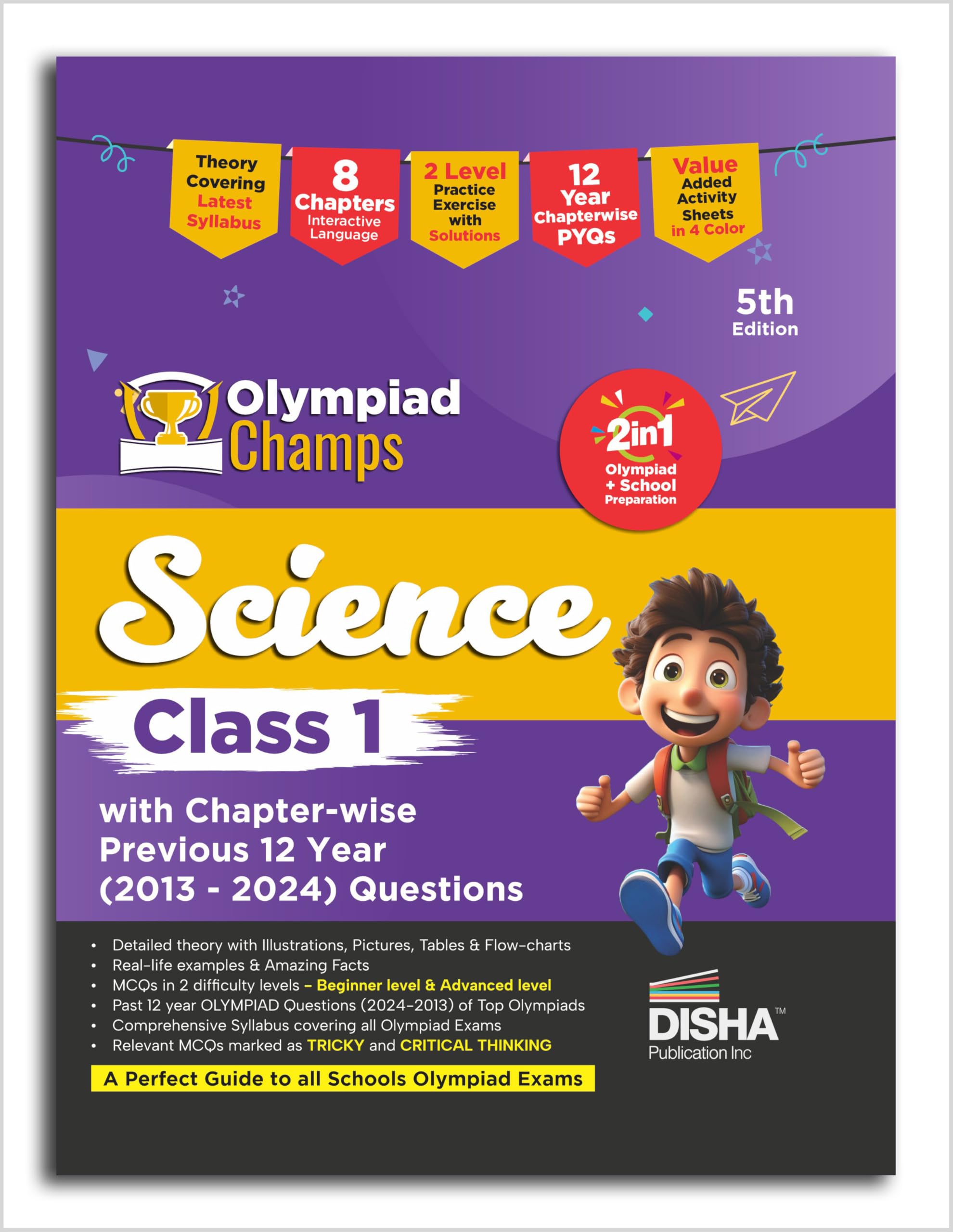 Old Edition  Disha Olympiad Champs Science Class 1 With ChapterWise Previous 12 Year (2013  2024) Questions 5Th Edition | Com