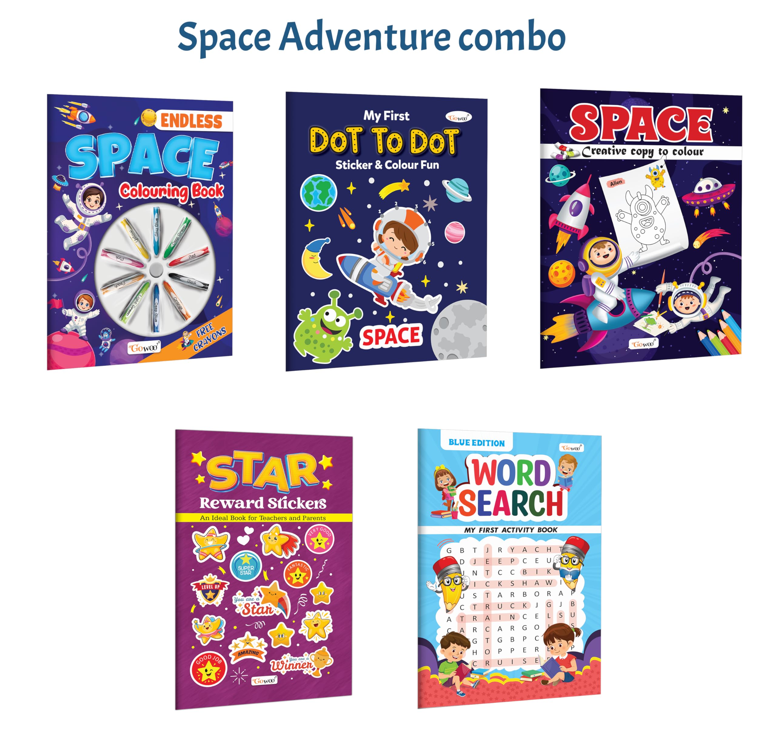 Endless Space Colouring Book with Crayons, My First Dot to Dot Sticker & Colour Fun  Space and more : Space adventure colourin