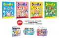 Doodle Colouring for kids  Blue, Pink, Yellow and Green Edition with 10 wax crayons, 12 water colour sketch pen and 12 colour p