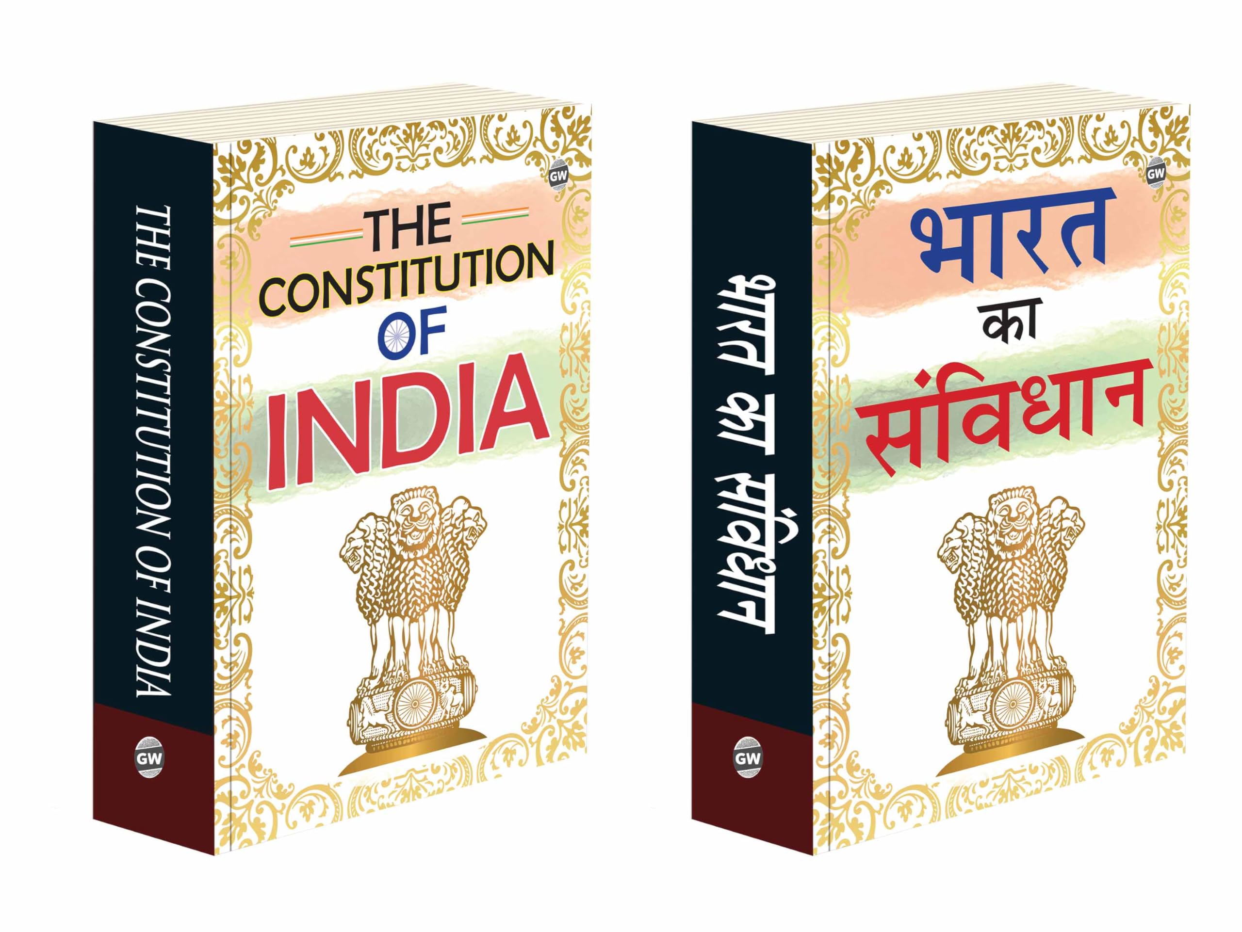 The Constitution of India and Bharat ka Samvidhan : Samvidhan book in English and Hindi, Indian Constitution for students, Cons