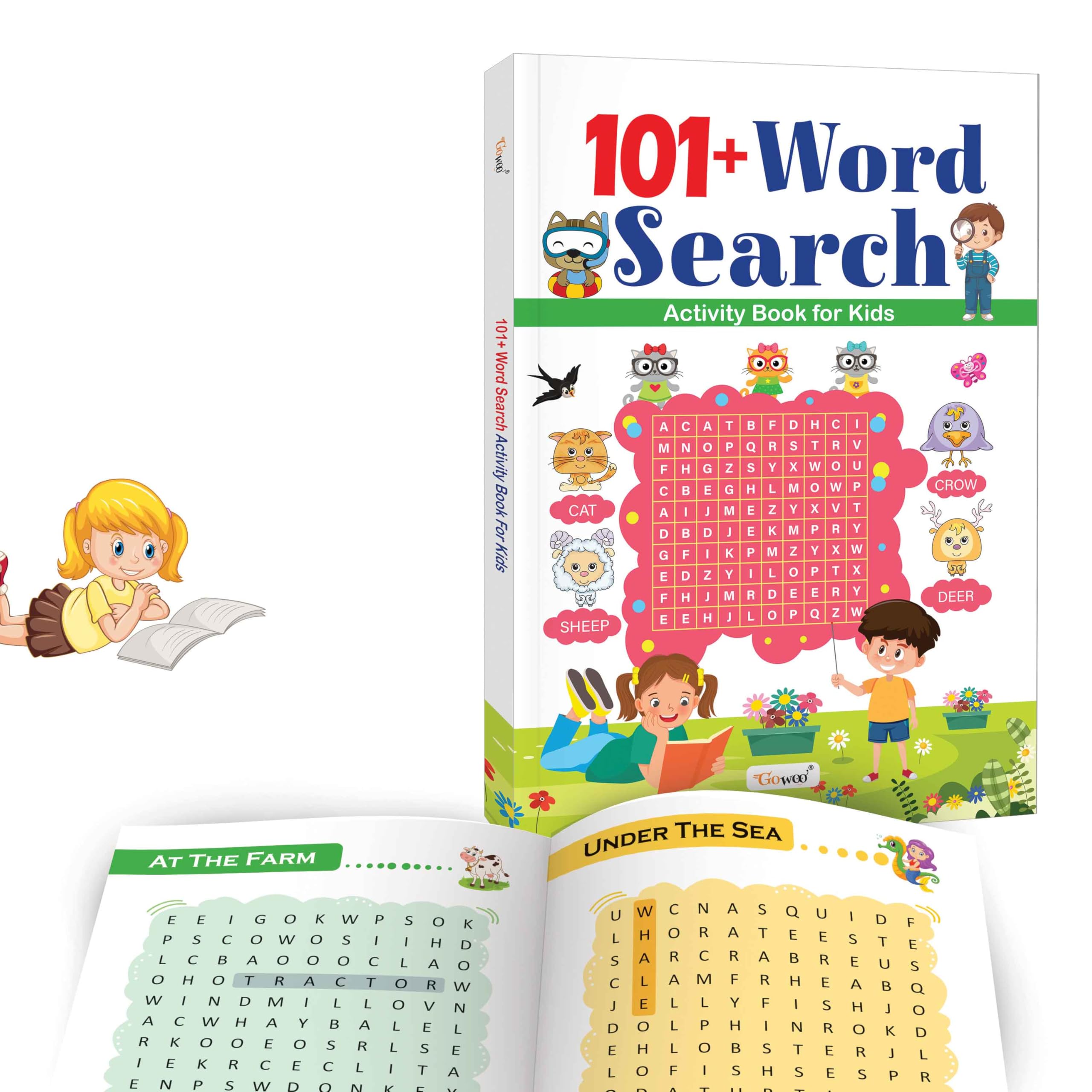 101+ Word Search Activity Book for Kids : BrainBoosting book for Smart Learning, brain games for kids, Early learning activity 
