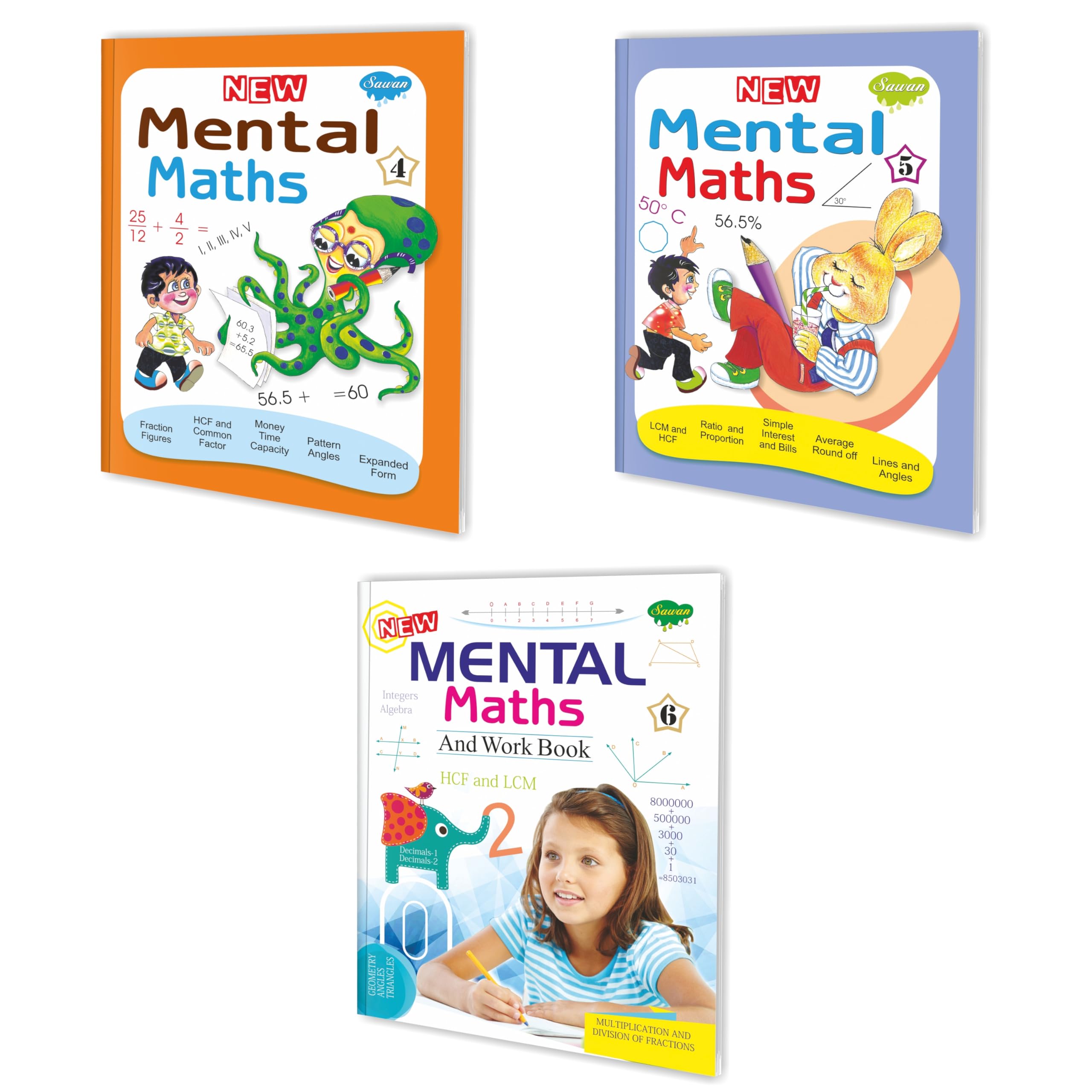 Sawan Set Of Mental Maths Books (Pt 4 , 5 & 6)