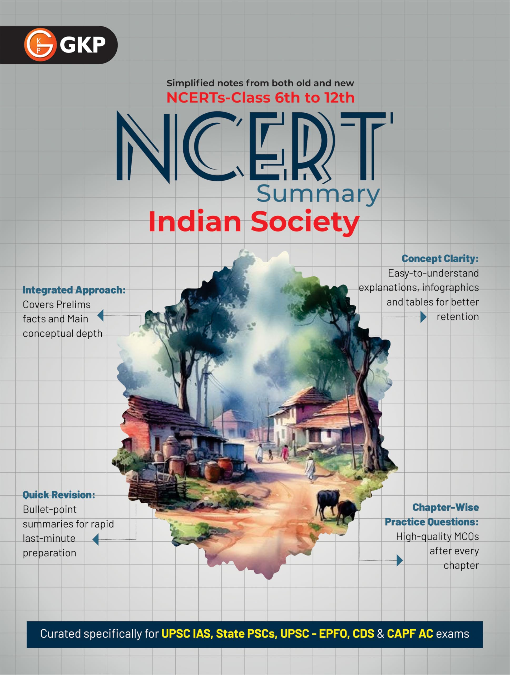 GKP UPSC NCERT 2025: Class 612 Indian Society Summary for Civil Services & State PSC Exams | Complete NCERT Notes with infograp