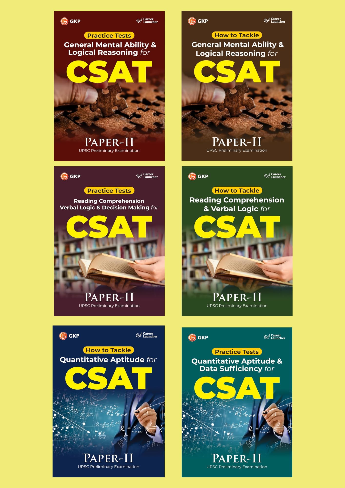 GKP UPSC CSAT Paper II 2025 | Set of 6 Books | Master Quantitative Aptitude, General Mental Ability, Logical Reasoning, Reading 