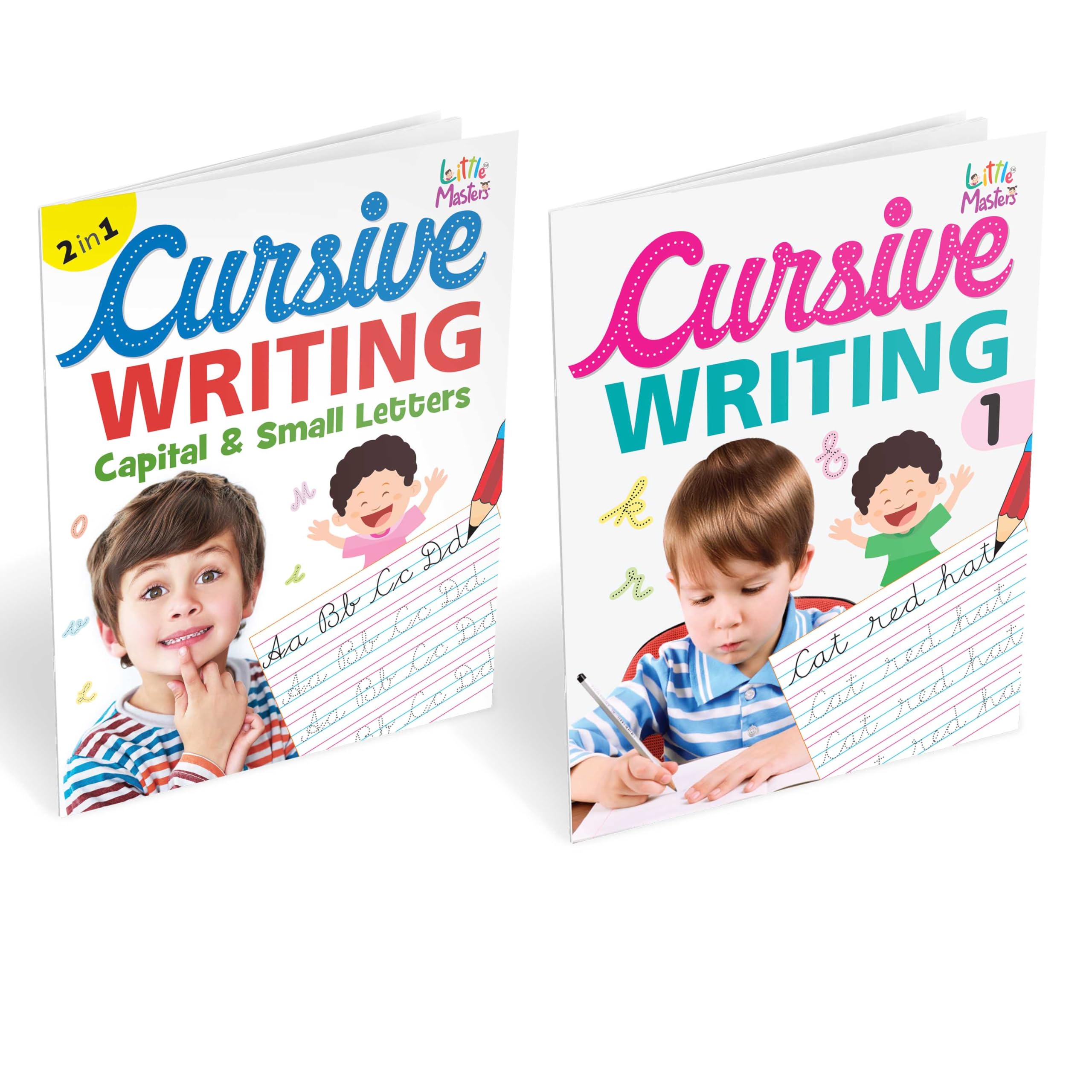 Writing Books: 2 In 1 Cursive Writing Capital & Small Letters  English Cursive Writing 1 [Pack Of 2]