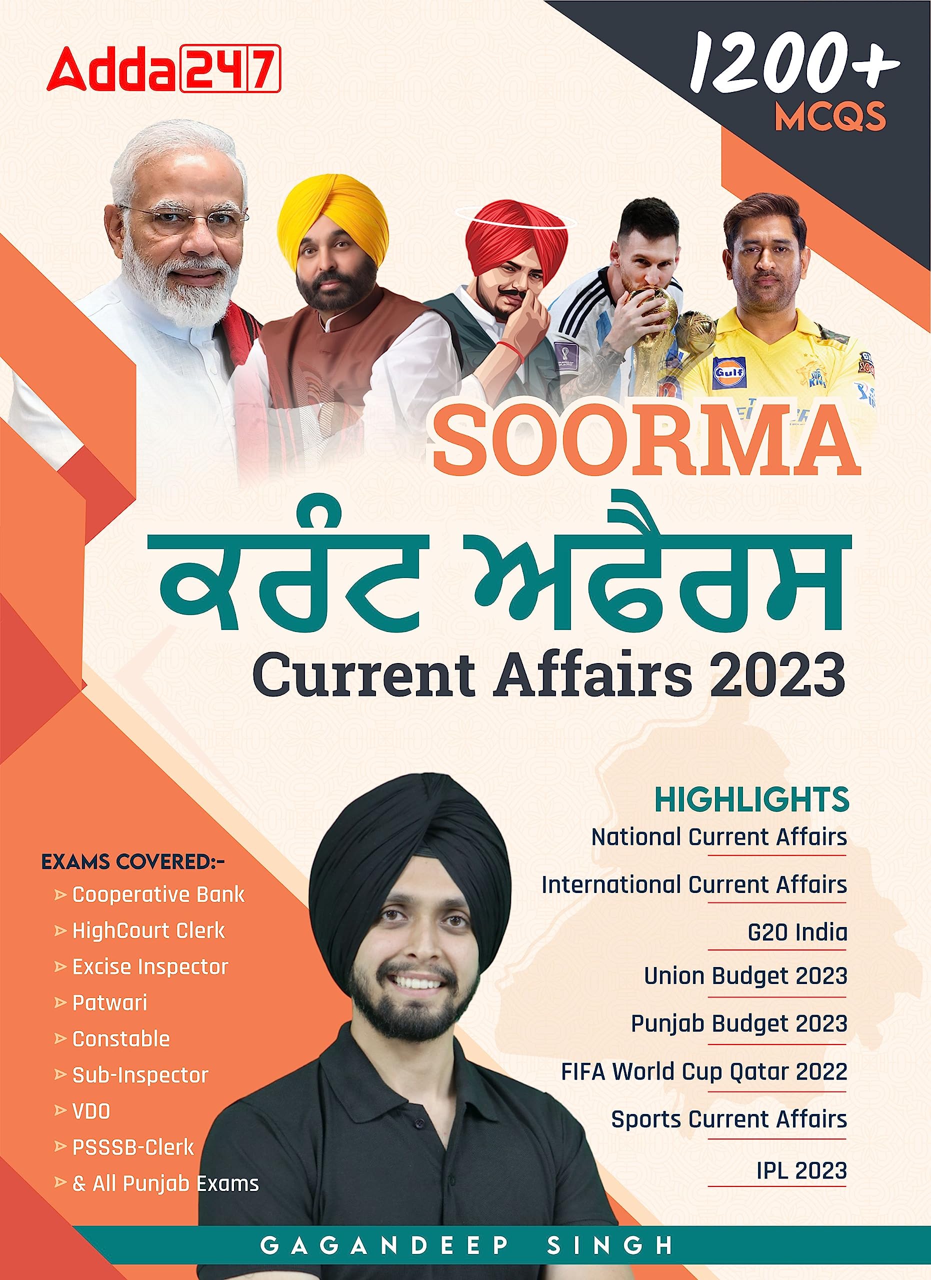 Soorma Current Affairs Book 2023 | 1200+ Mcqs Bilingual (English & Punjabi Medium Printed Edition) By Adda247