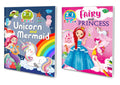 Unicorn & Mermaid and Fairy & Princess copy to colour book for kids : Copy colour book, Princess colouring book, Colouring book 
