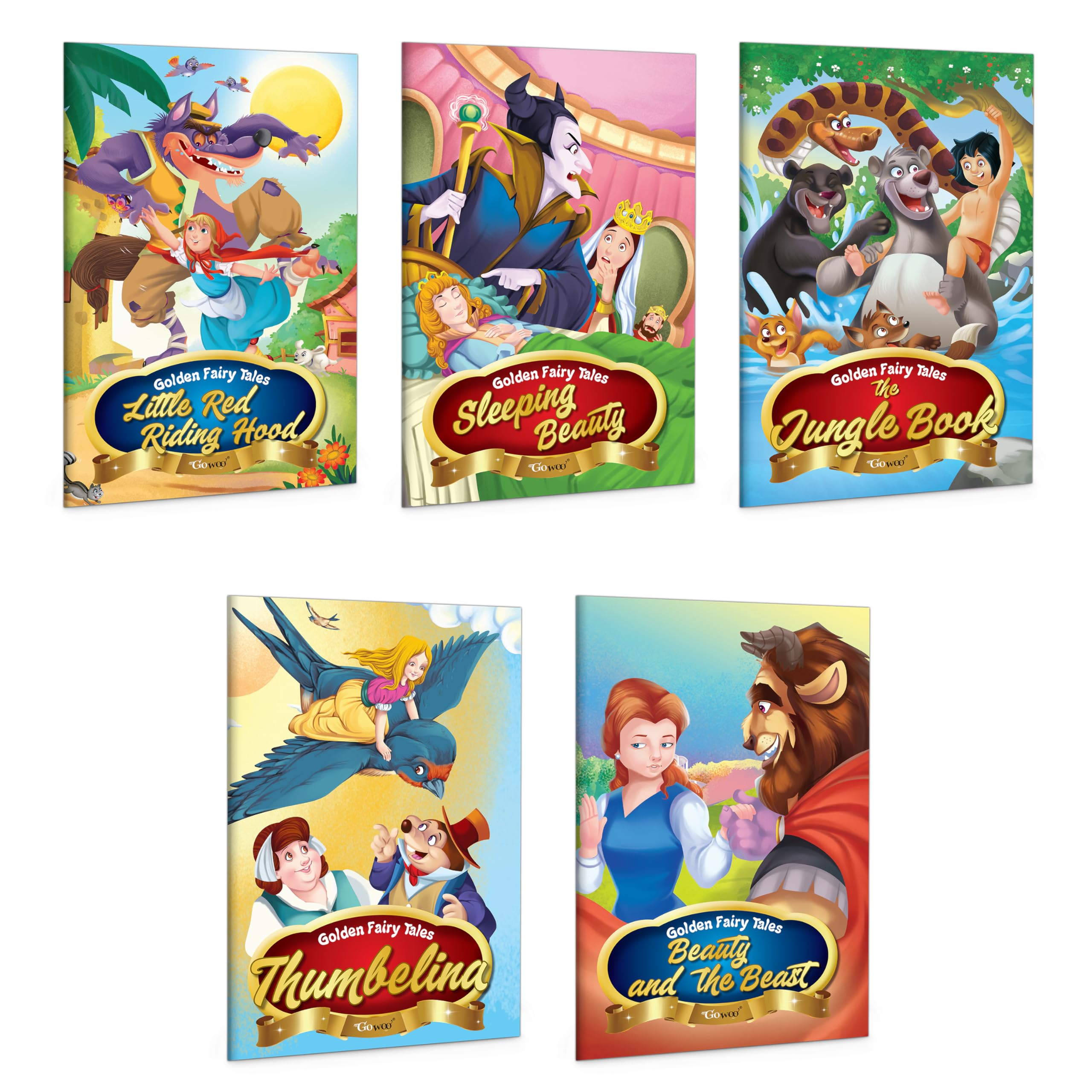 Thumbelina, Sleeping Beauty, The Jungle Book, Beauty and the Beast and Little Red Riding Hood  Golden Fairy Tales : Fairy Tales