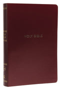 NKJV Holy Bible, Giant Print CenterColumn Reference Bible, Burgundy Leatherlook, 72,000+ Cross References, Red Letter, Comfort
