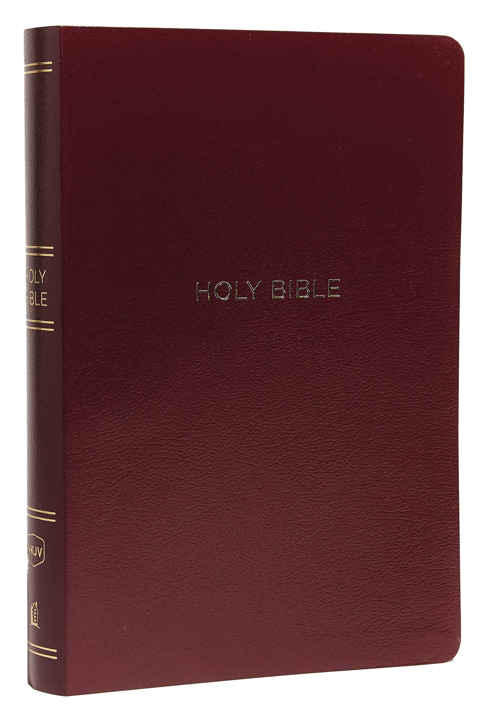 NKJV Holy Bible, Giant Print CenterColumn Reference Bible, Burgundy Leatherlook, 72,000+ Cross References, Red Letter, Comfort